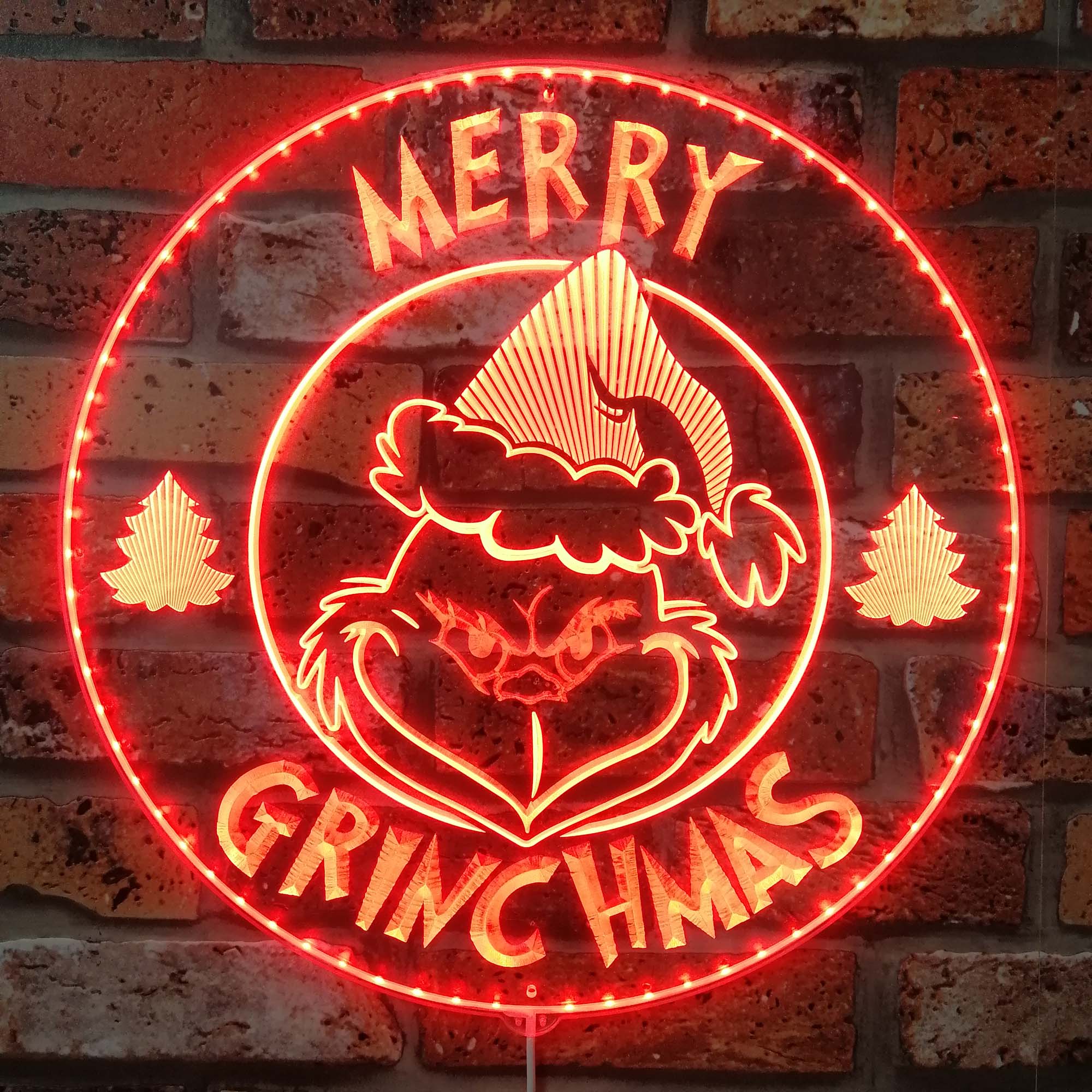 Personalized Grinch Christmas Dynamic RGB Edge Lit LED Sign