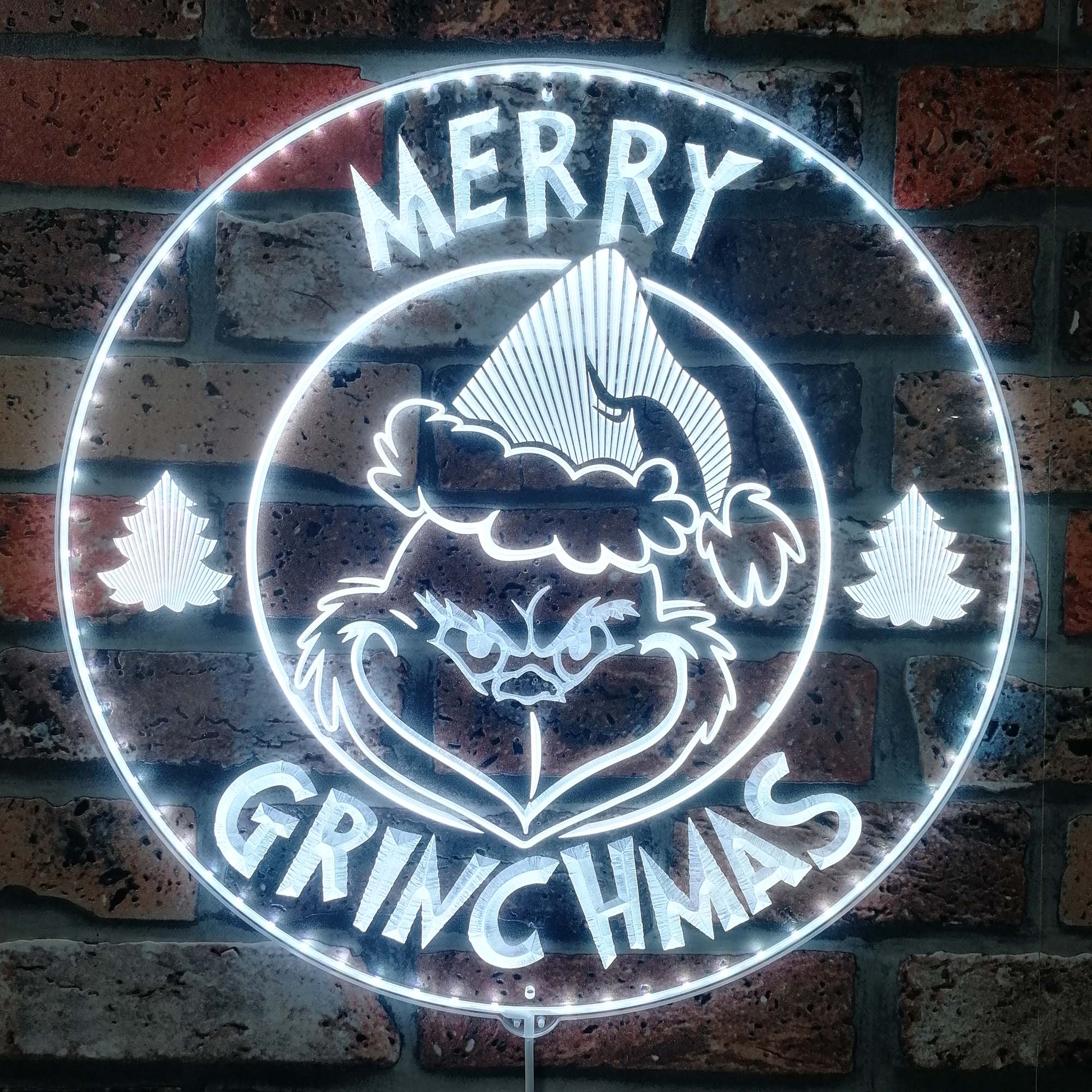 Personalized Grinch Christmas Dynamic RGB Edge Lit LED Sign