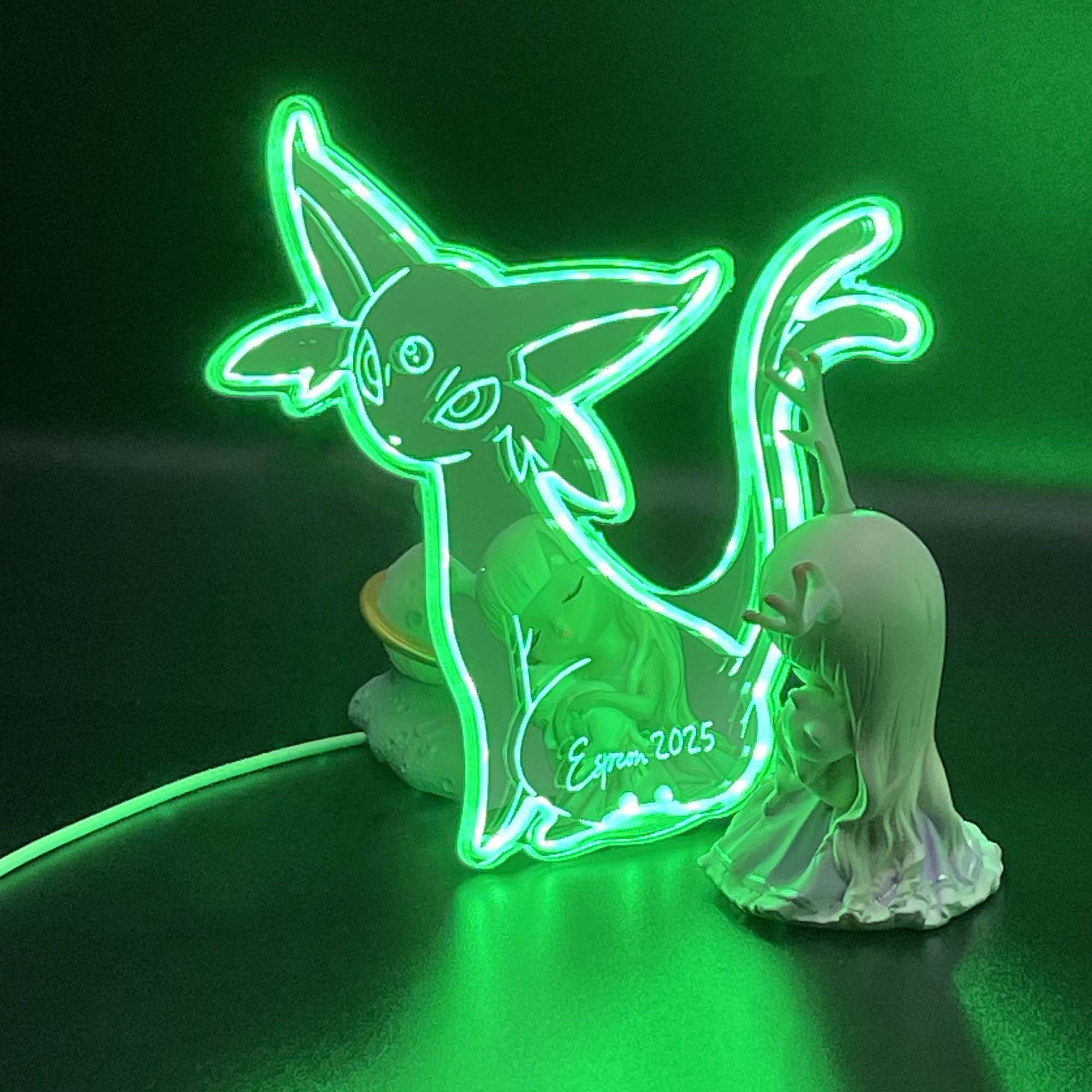 Espeon Eevee  Neon LED Sign with Dynamic RGB Colors Mirror Backing