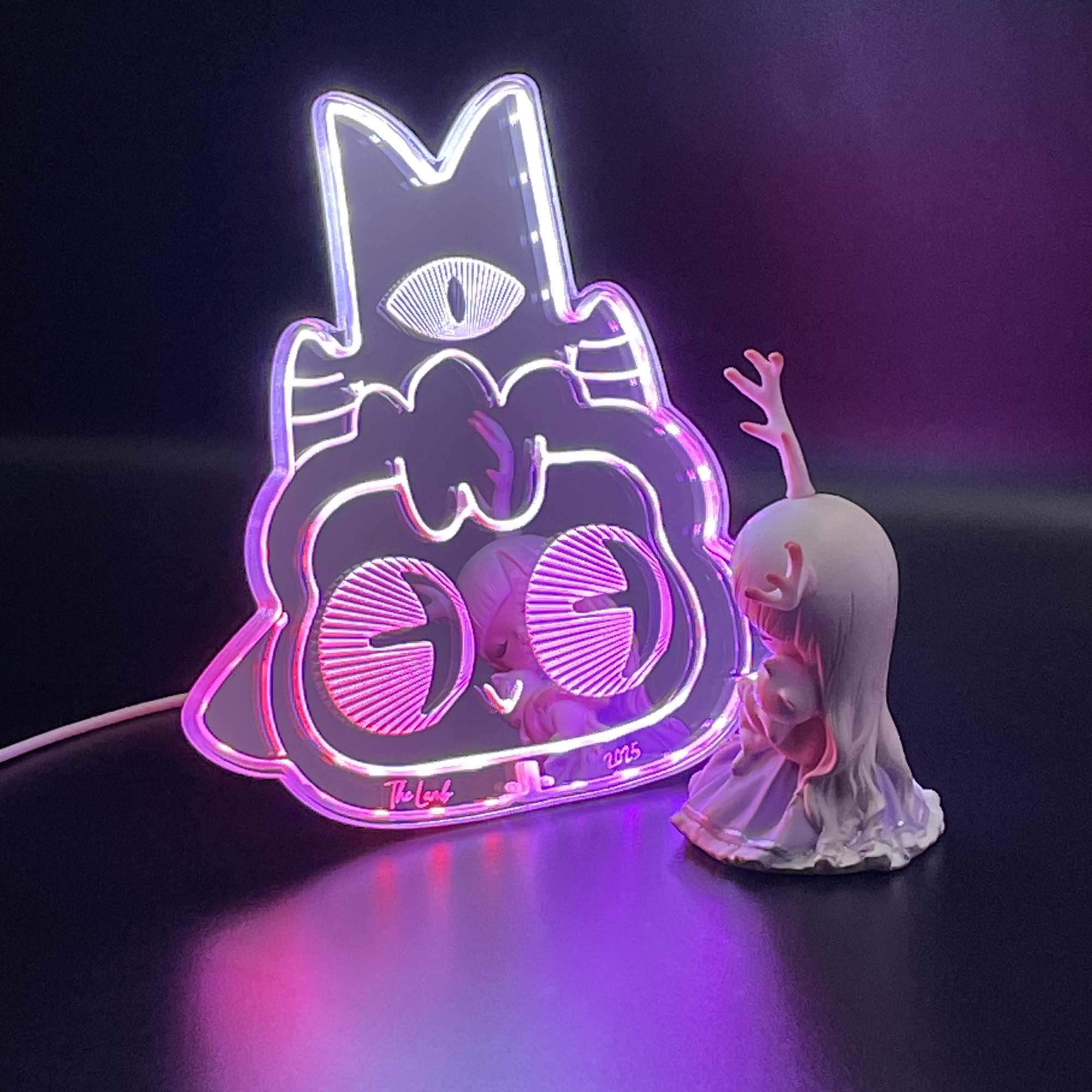 Cult of the Lamb  Neon LED Sign with Dynamic RGB Colors Mirror Backing