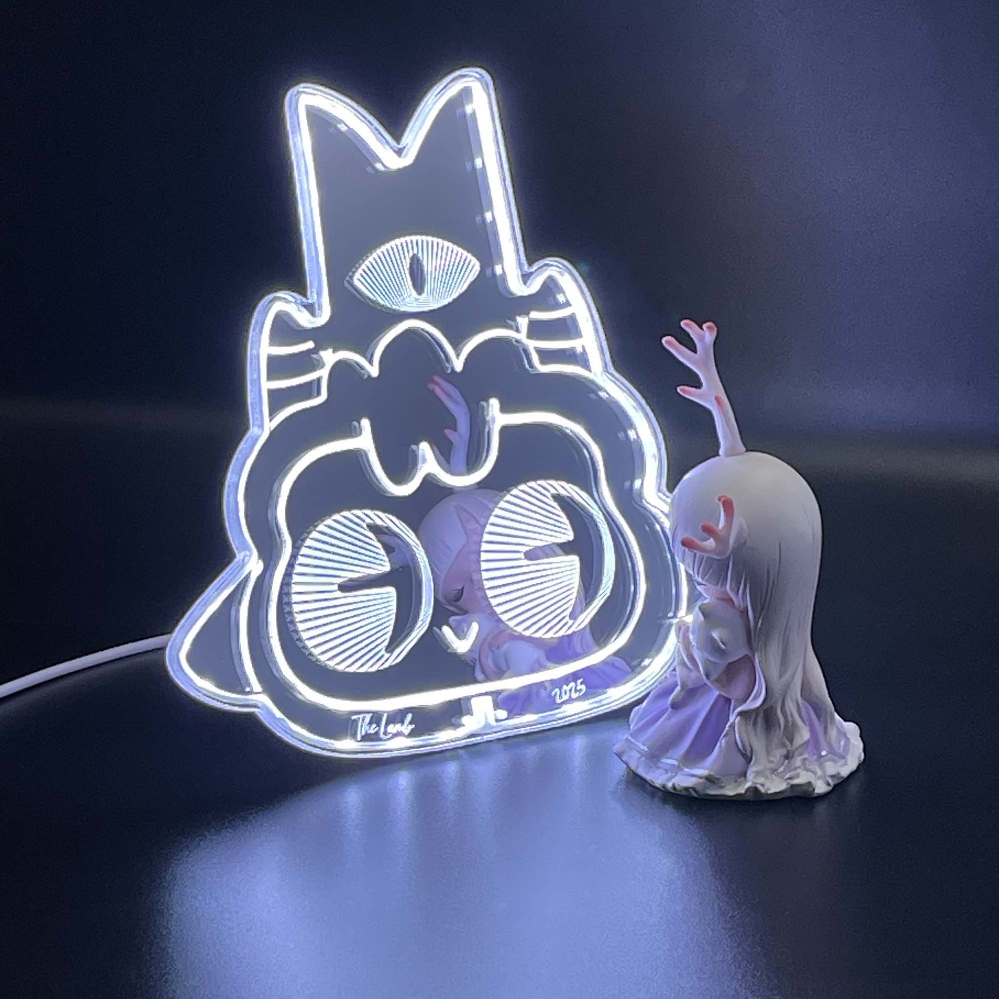 Cult of the Lamb  Neon LED Sign with Dynamic RGB Colors Mirror Backing