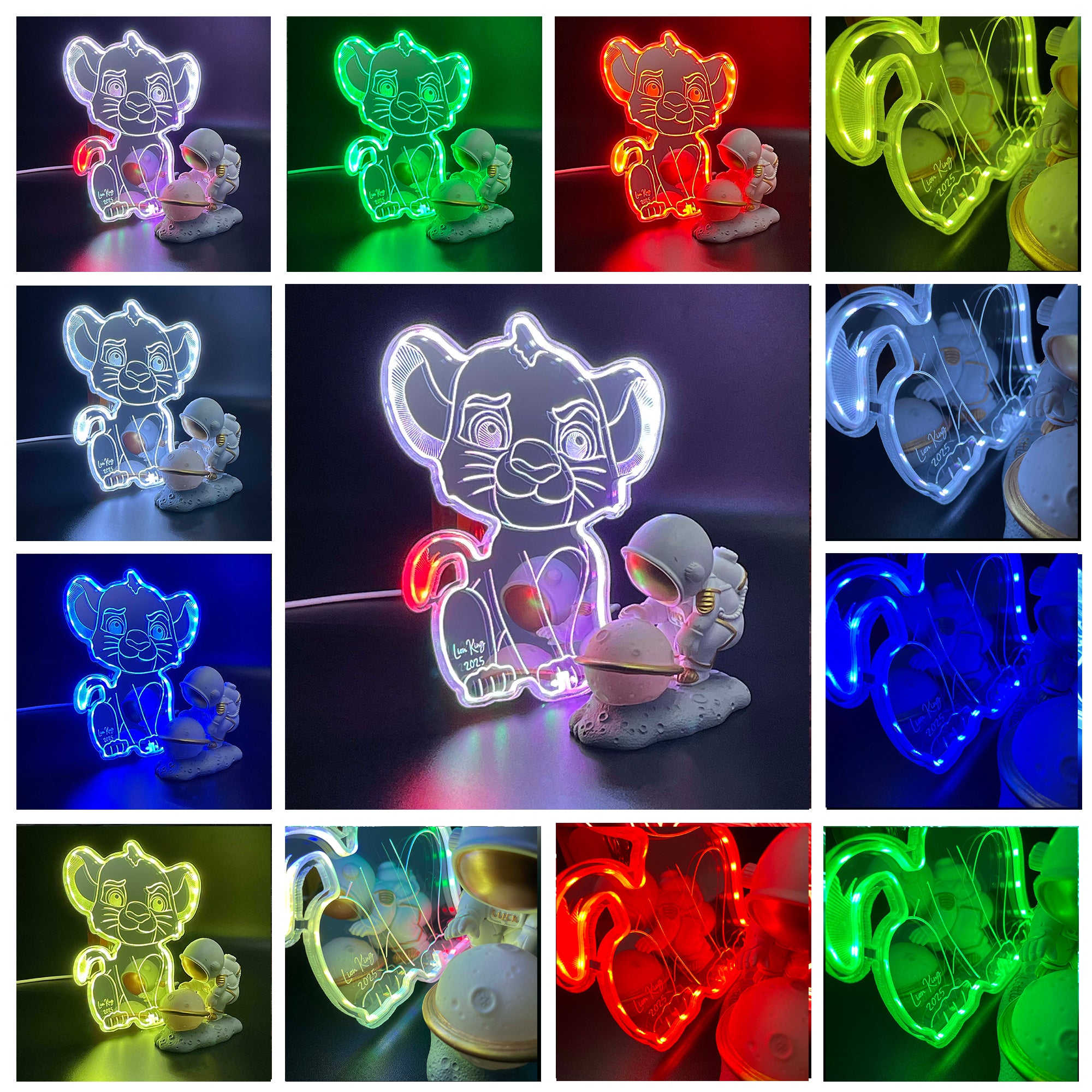 Lion King  Neon LED Sign with Dynamic RGB Colors Mirror Backing