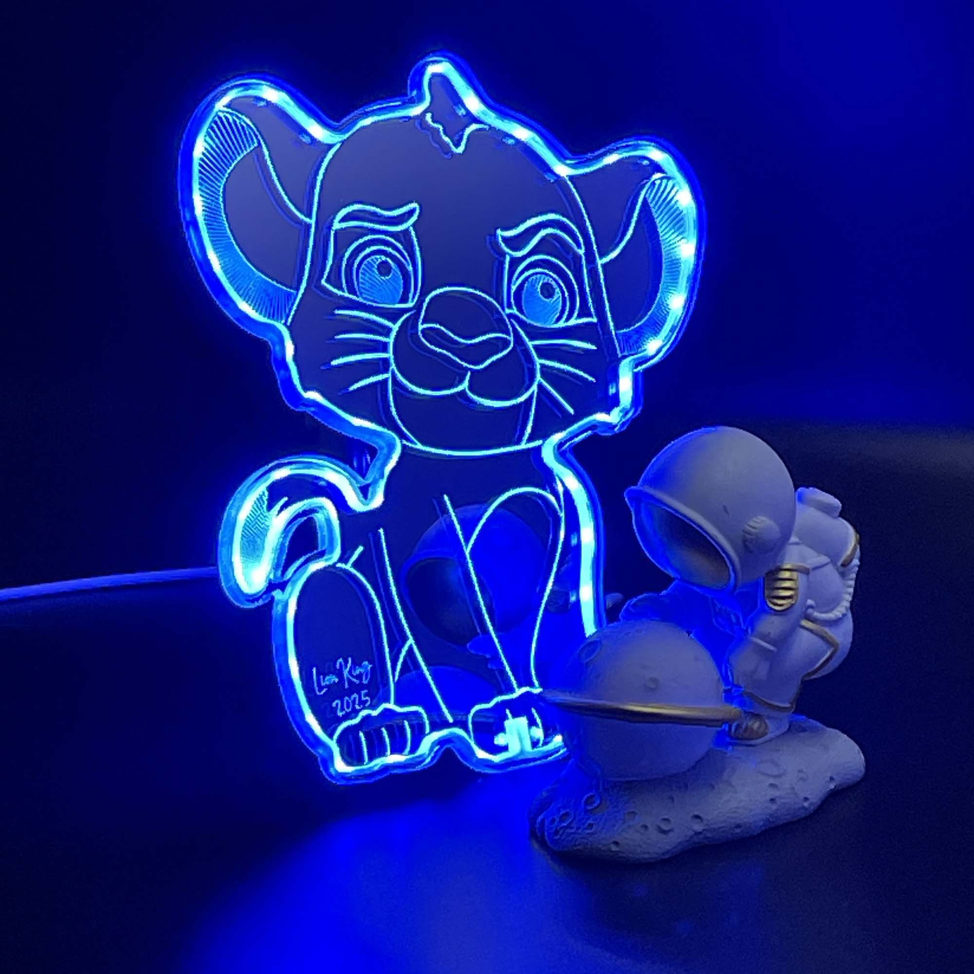 Lion King  Neon LED Sign with Dynamic RGB Colors Mirror Backing