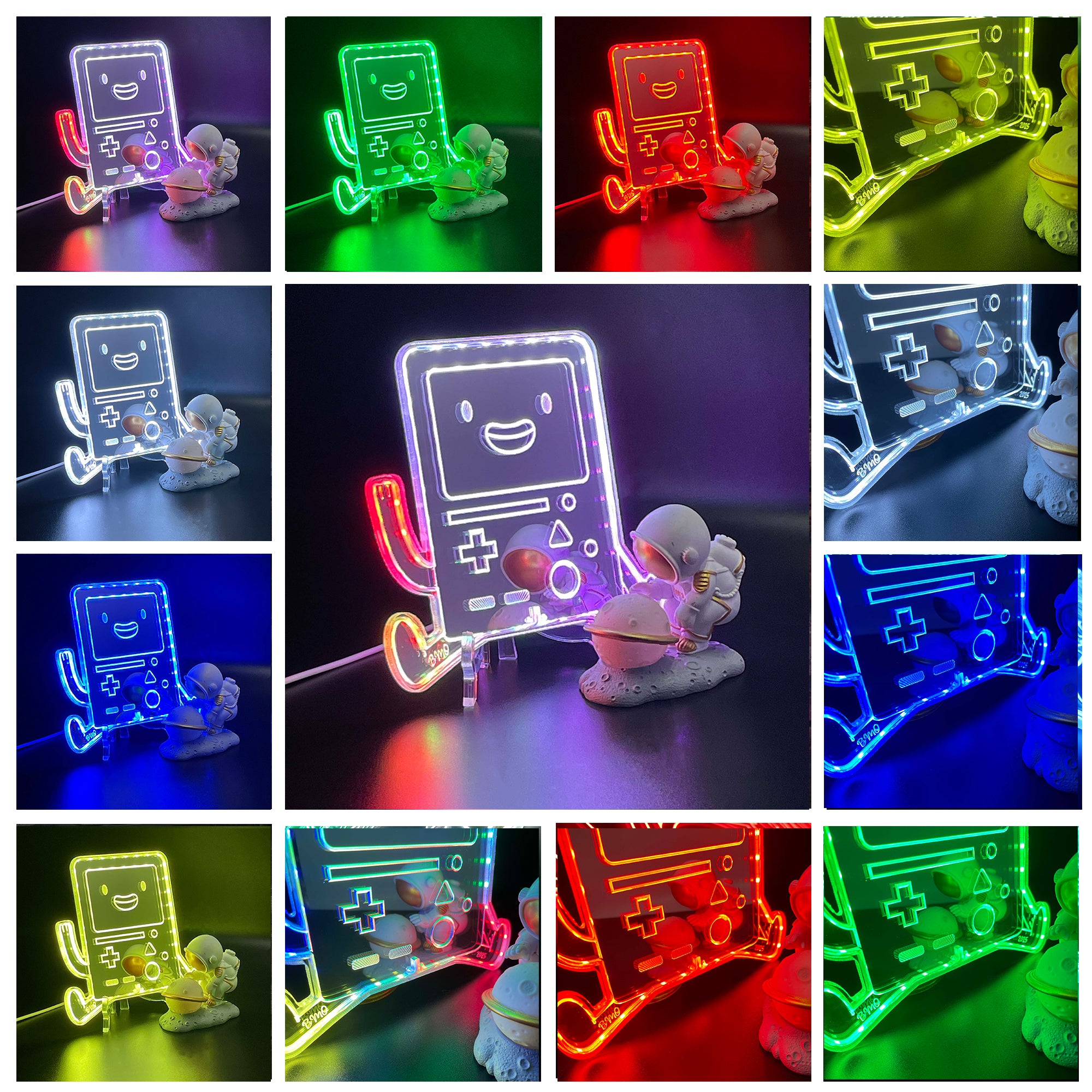 Adventure Time Bmo Robot  Neon LED Sign with Dynamic RGB Colors Mirror Backing