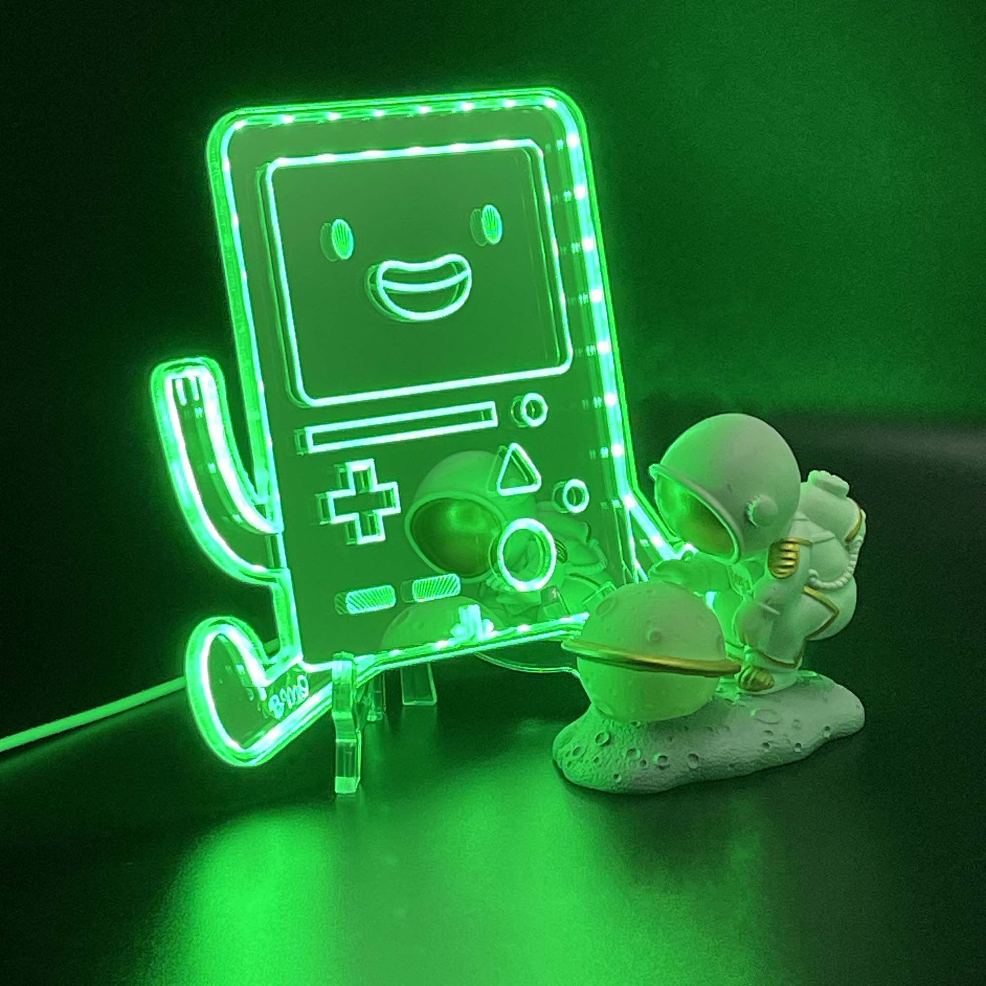 Adventure Time Bmo Robot  Neon LED Sign with Dynamic RGB Colors Mirror Backing