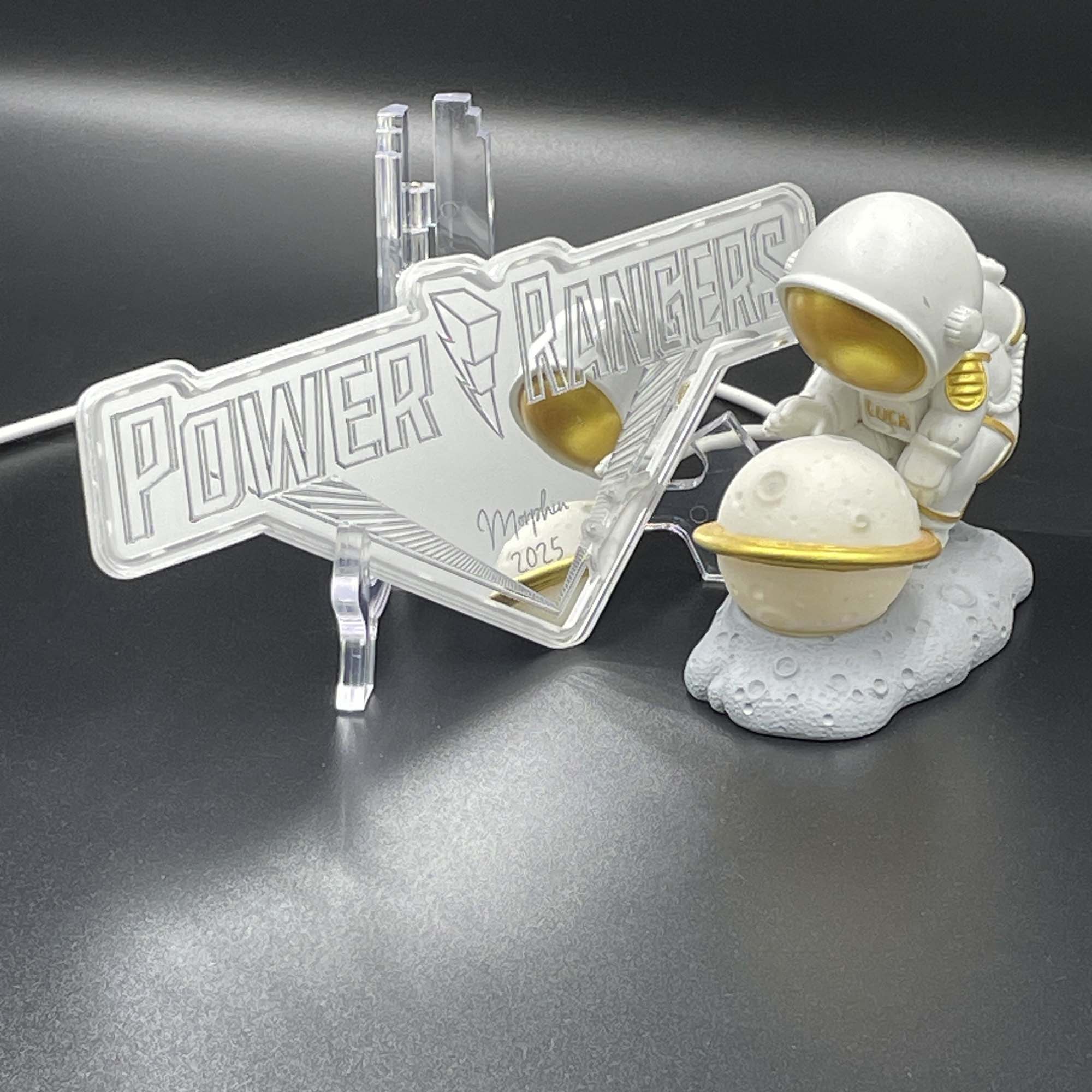 Power Rangers  Neon LED Sign with Dynamic RGB Colors Mirror Backing