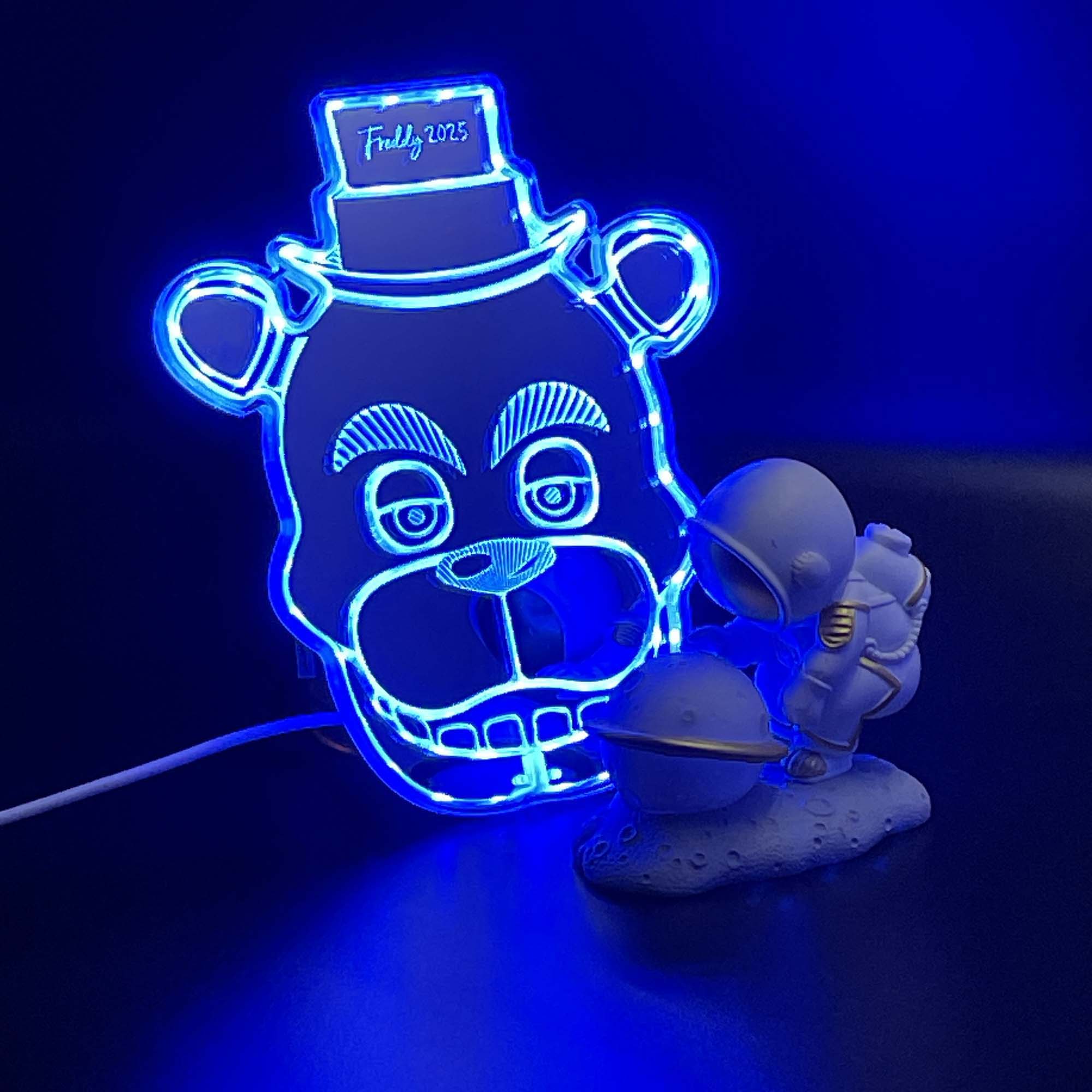 Five nights at Freddy's Fazbear  Neon LED Sign with Dynamic RGB Colors Mirror Backing