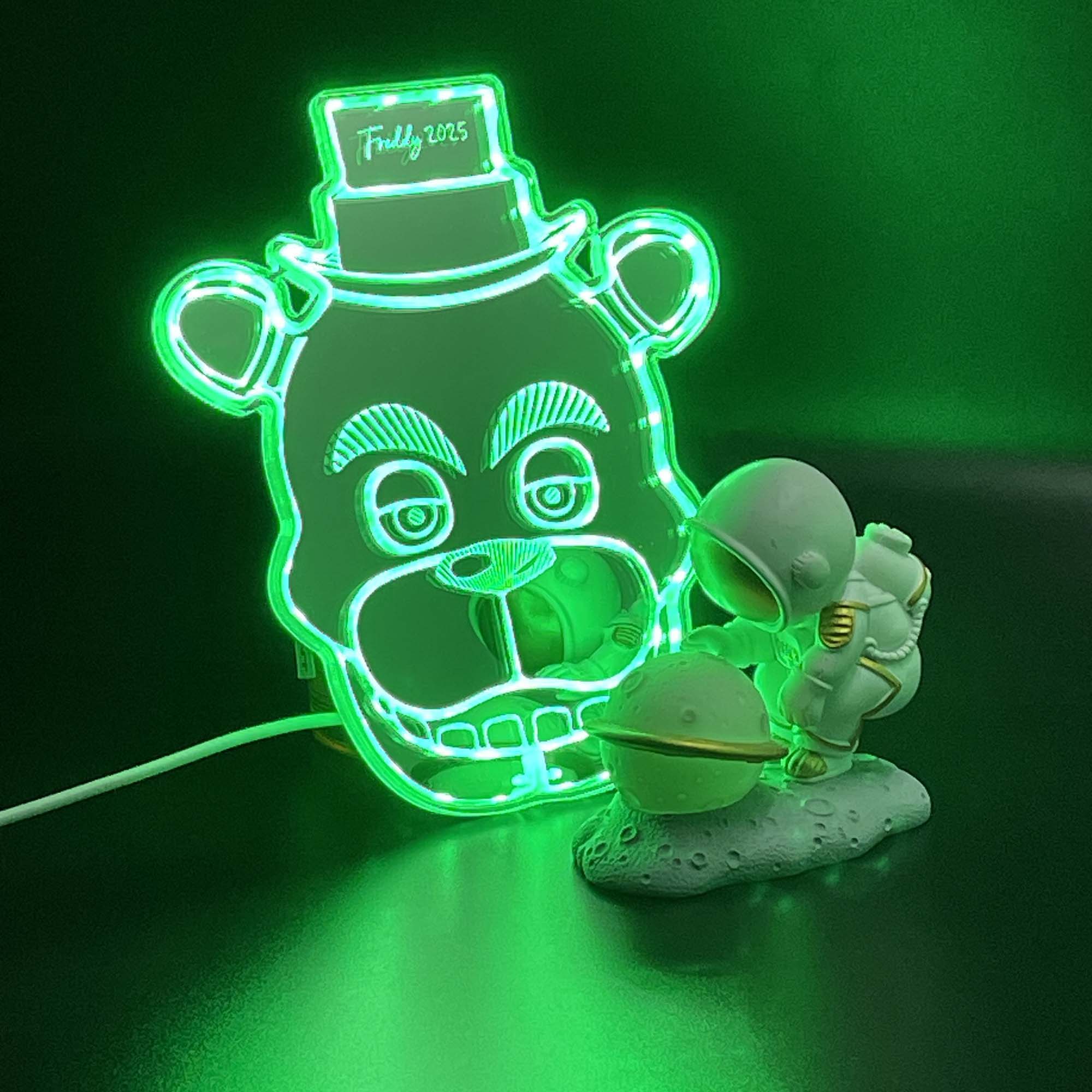 Five nights at Freddy's Fazbear  Neon LED Sign with Dynamic RGB Colors Mirror Backing