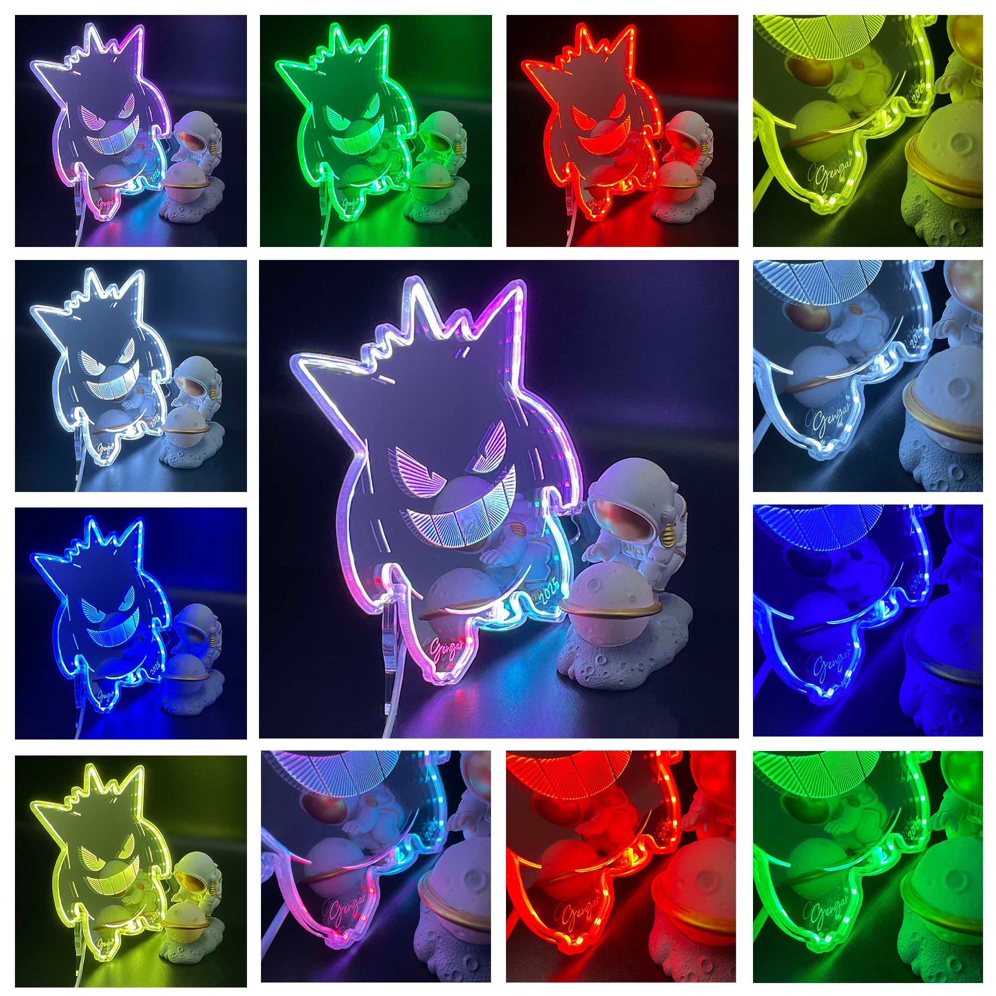 Gengar  Neon LED Sign with Dynamic RGB Colors Mirror Backing