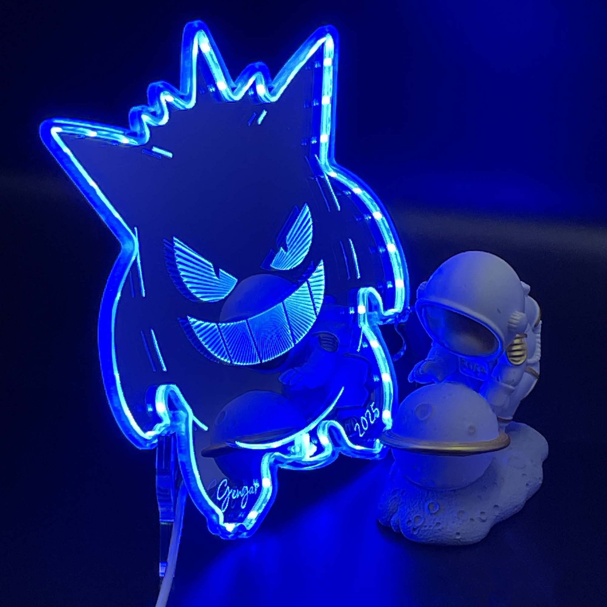 Gengar  Neon LED Sign with Dynamic RGB Colors Mirror Backing