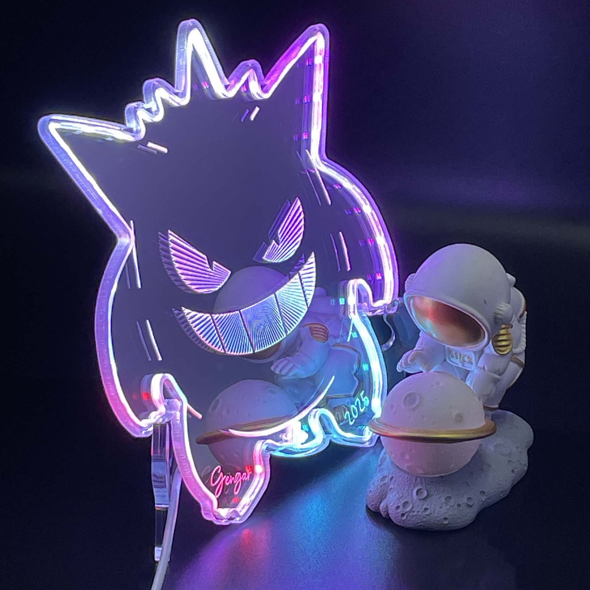 Gengar  Neon LED Sign with Dynamic RGB Colors Mirror Backing