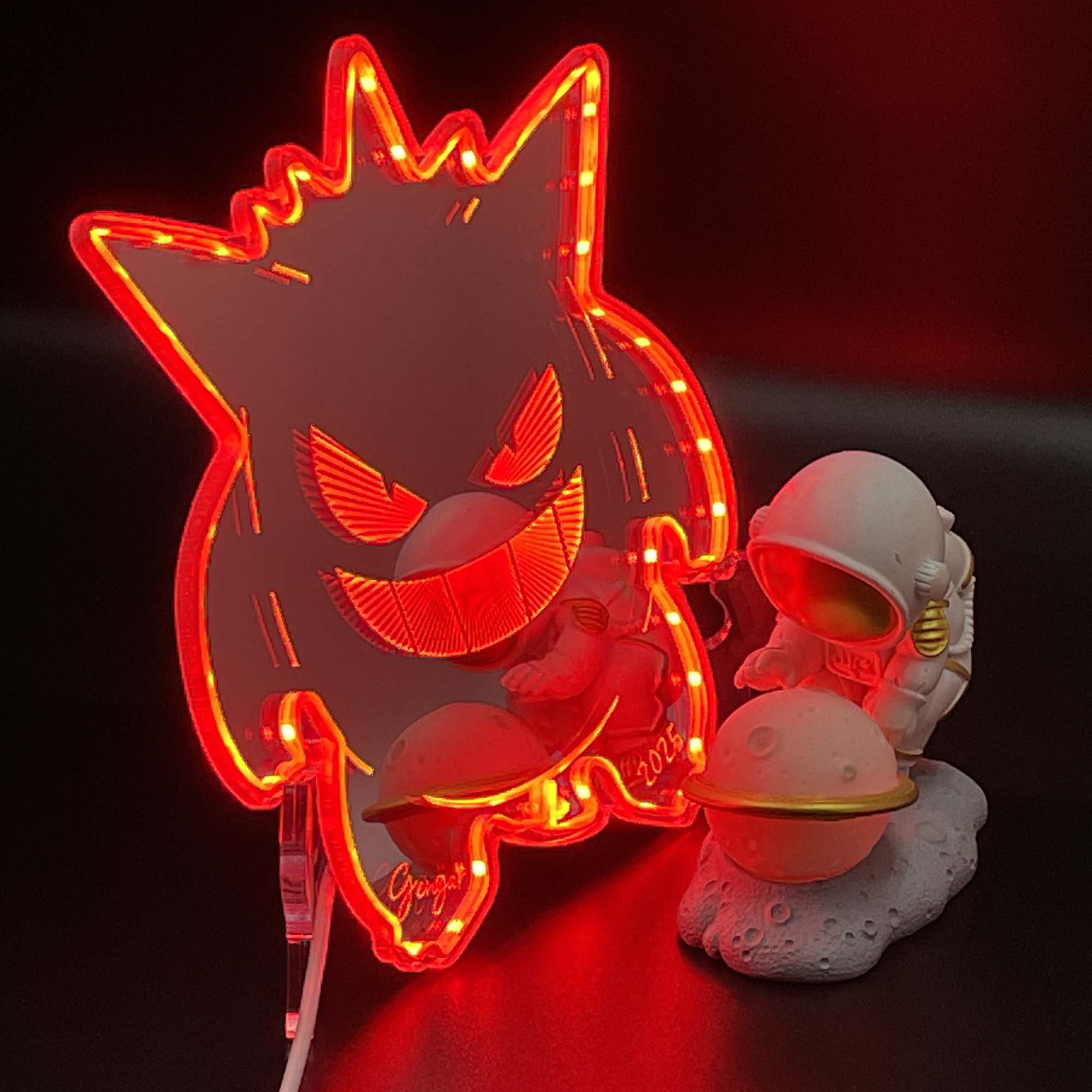 Gengar  Neon LED Sign with Dynamic RGB Colors Mirror Backing