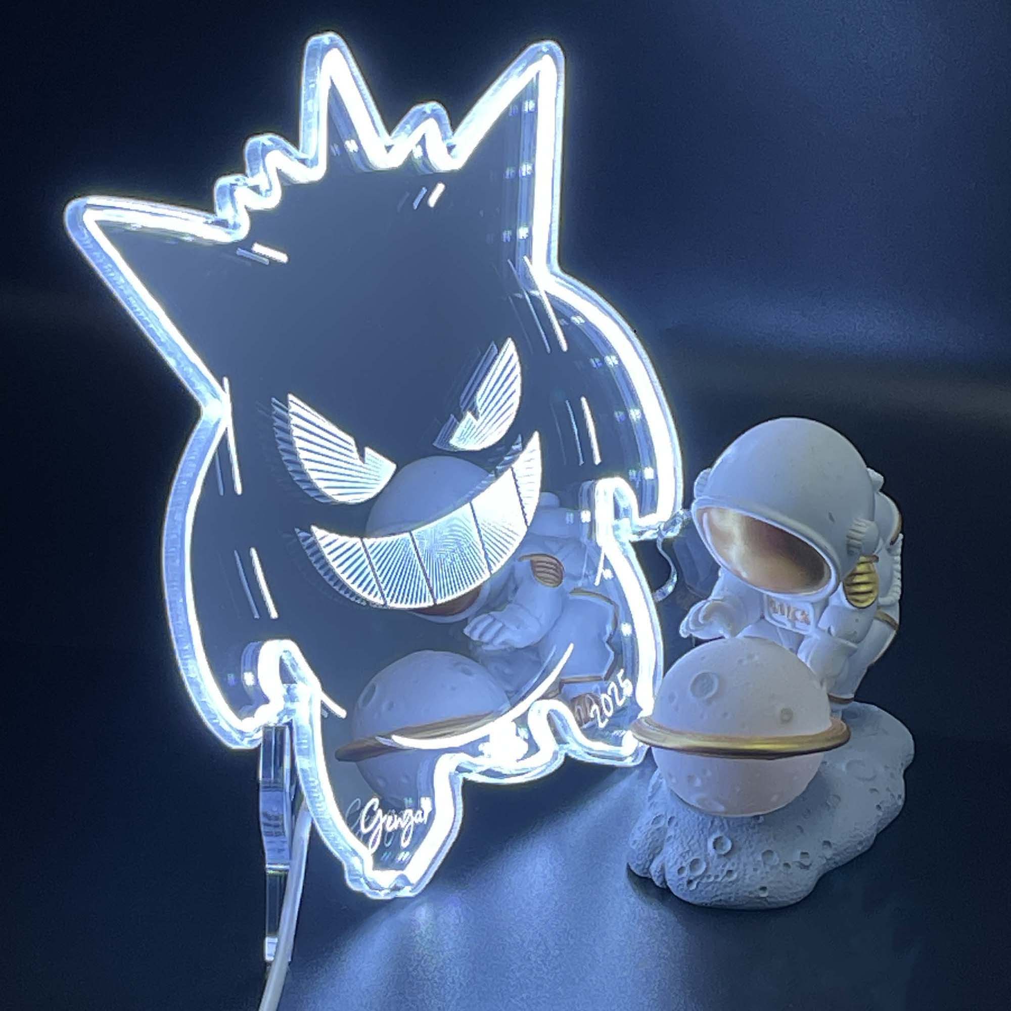 Gengar  Neon LED Sign with Dynamic RGB Colors Mirror Backing