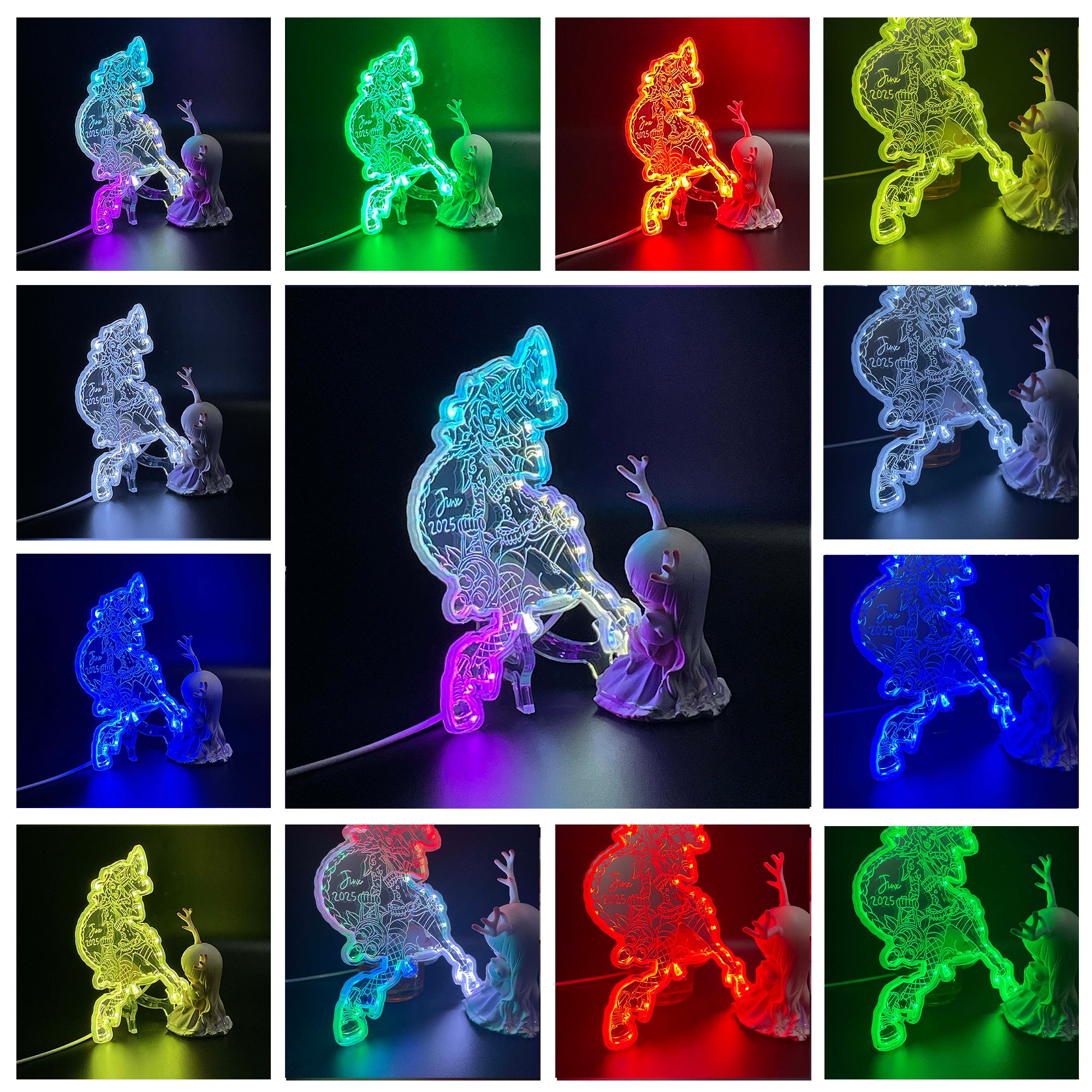 Jinx  Neon LED Sign with Dynamic RGB Colors Mirror Backing