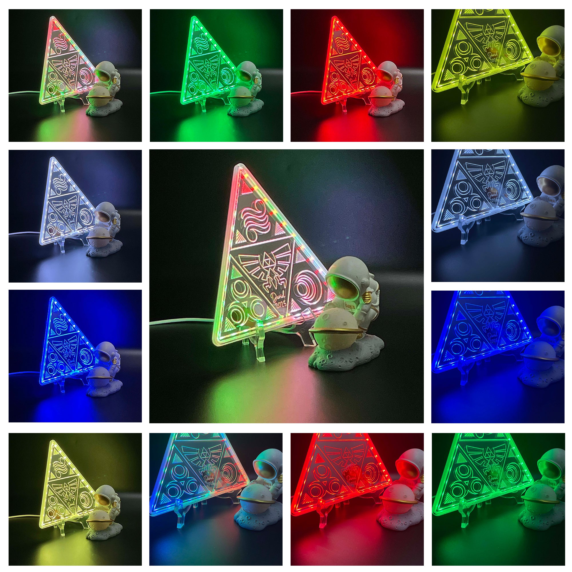 Legend of Zelda Triforce  Neon LED Sign with Dynamic RGB Colors Mirror Backing
