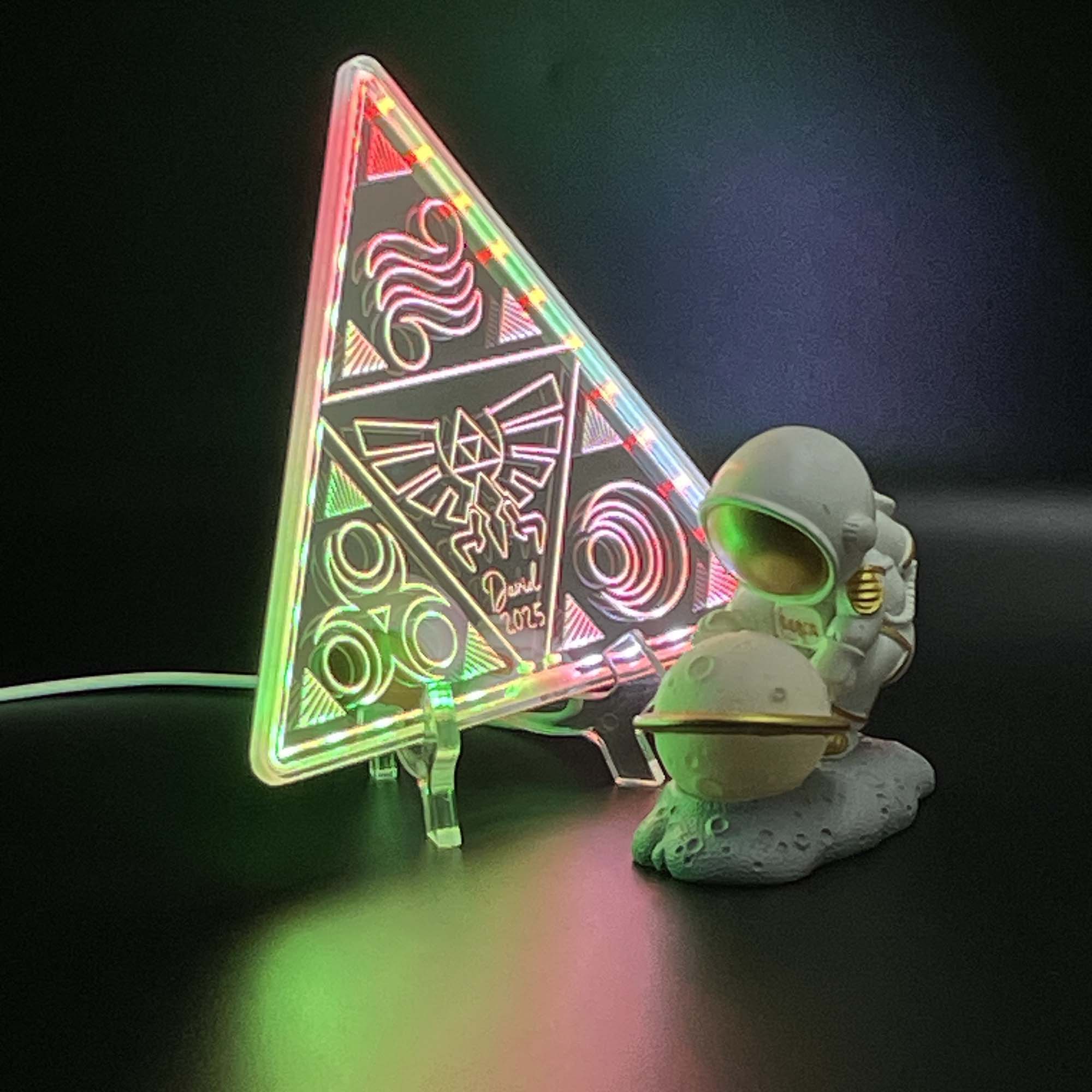Legend of Zelda Triforce  Neon LED Sign with Dynamic RGB Colors Mirror Backing