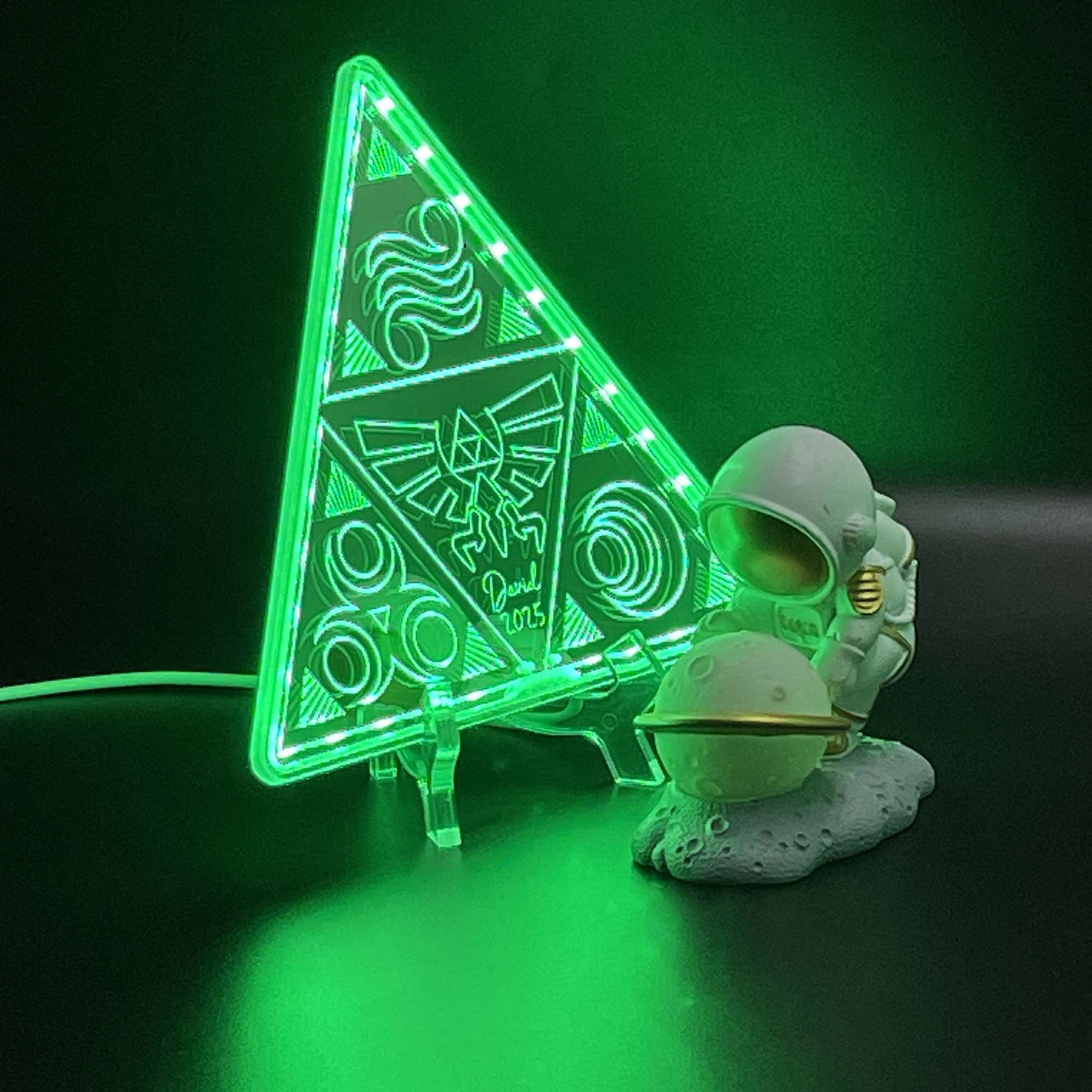 Legend of Zelda Triforce  Neon LED Sign with Dynamic RGB Colors Mirror Backing