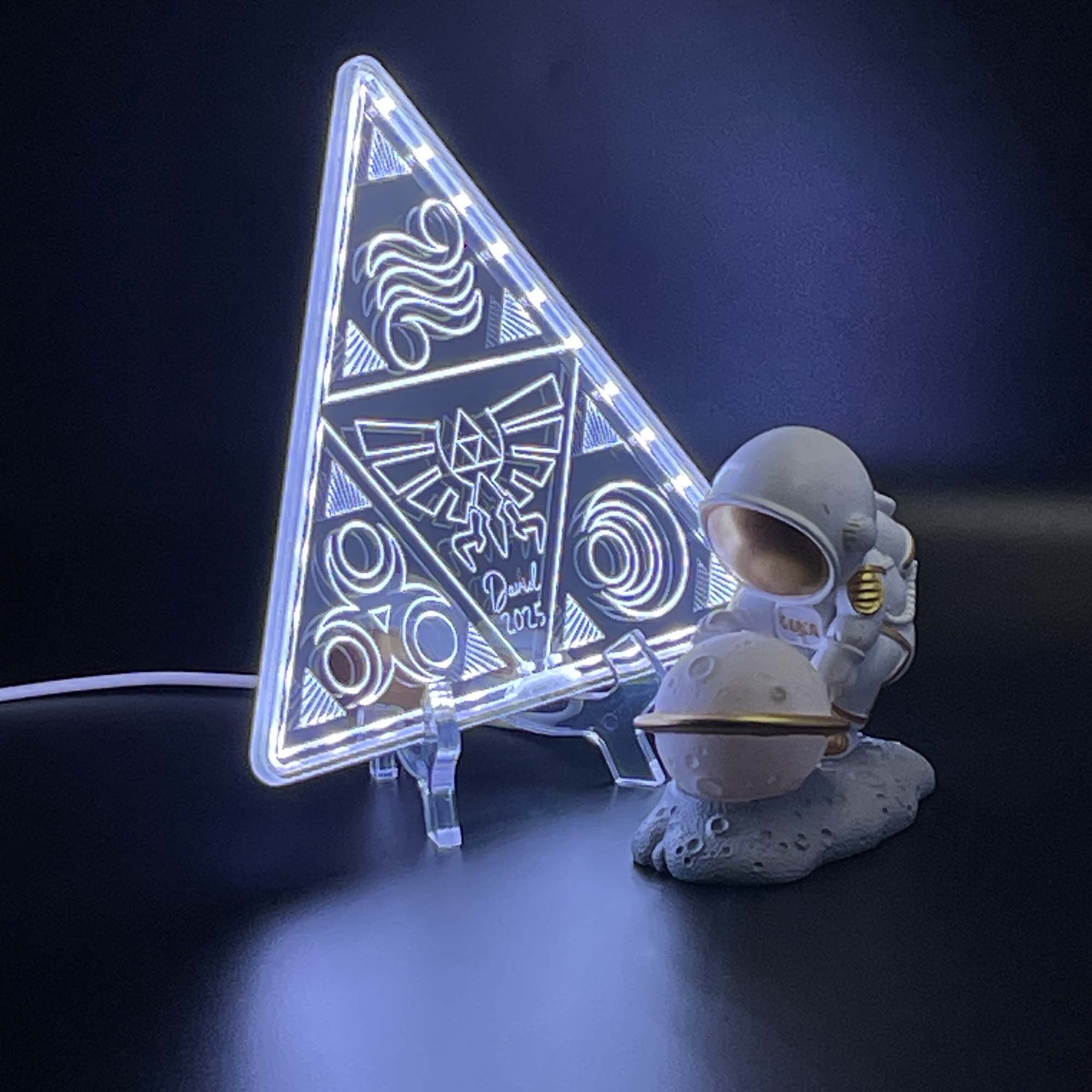 Legend of Zelda Triforce  Neon LED Sign with Dynamic RGB Colors Mirror Backing