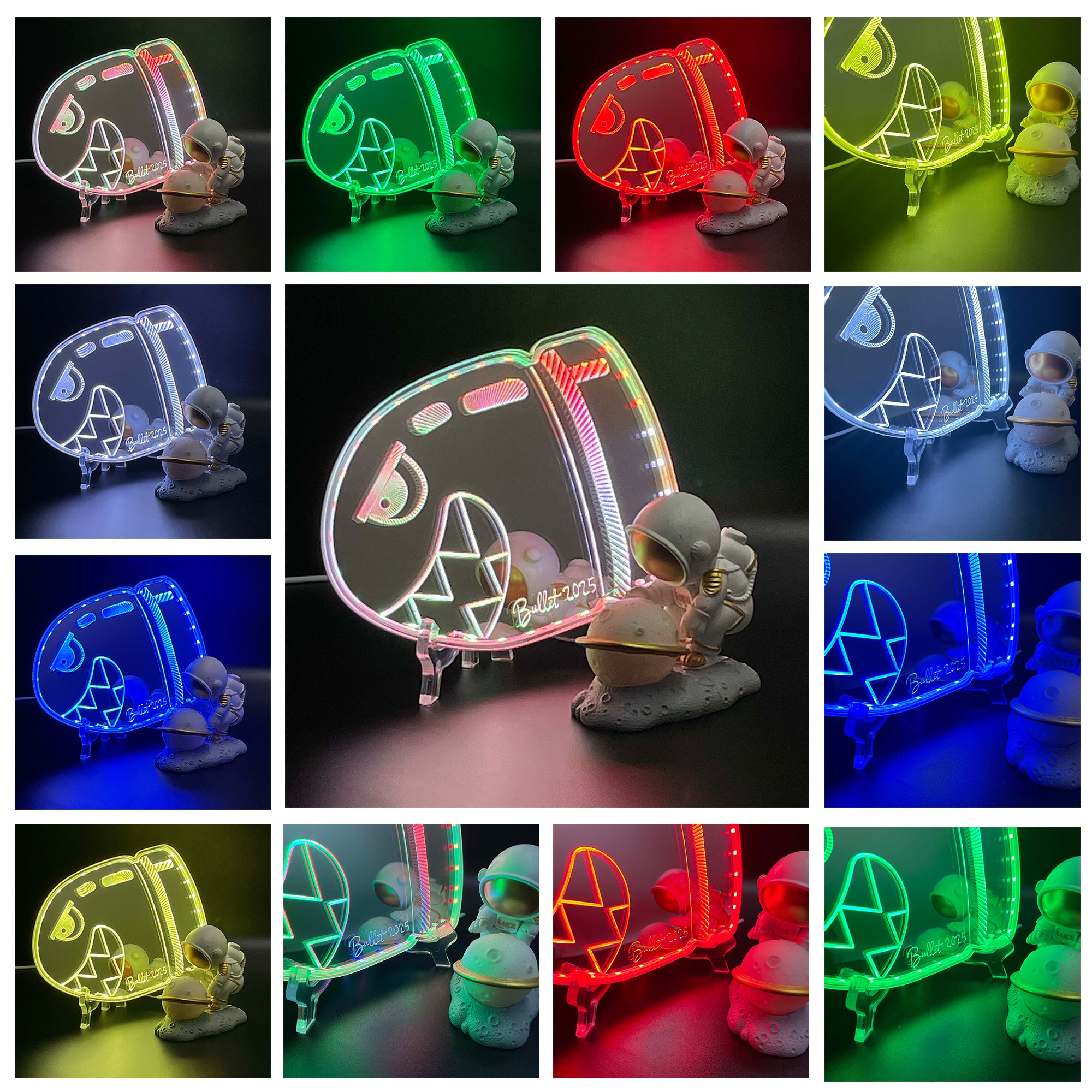 Mario Bullet  Neon LED Sign with Dynamic RGB Colors Mirror Backing