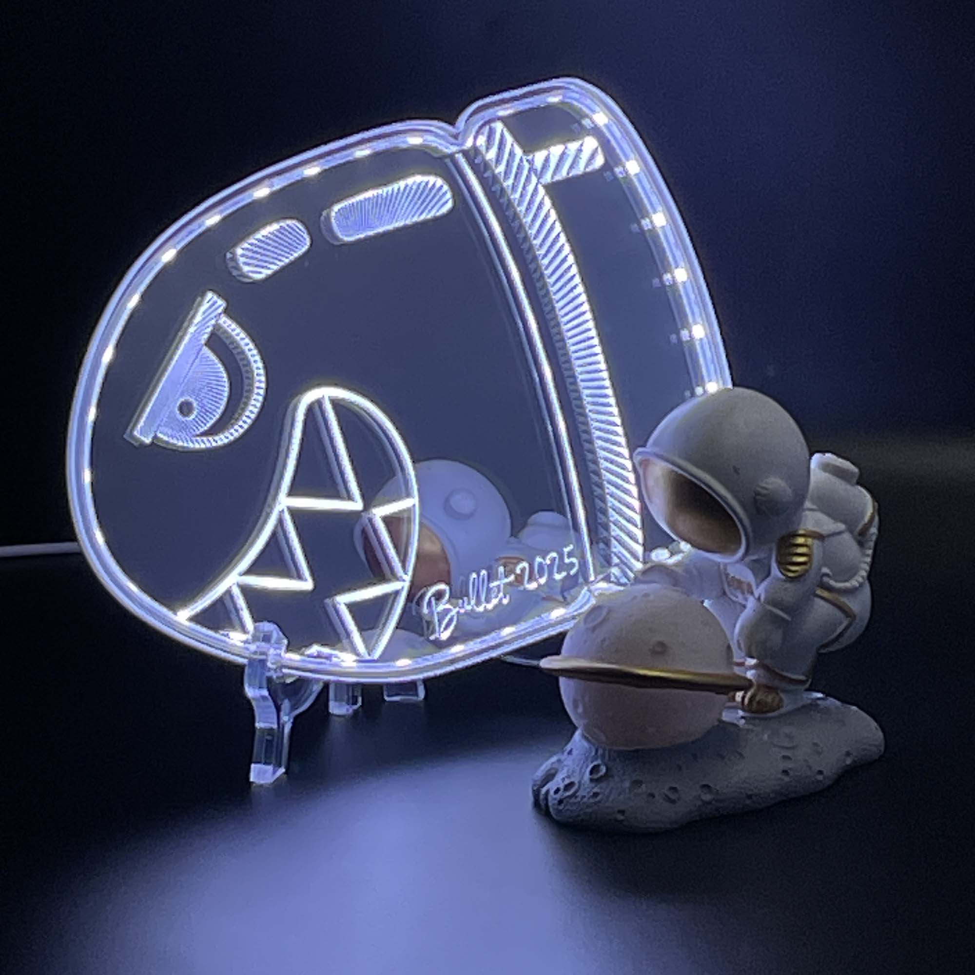 Mario Bullet  Neon LED Sign with Dynamic RGB Colors Mirror Backing