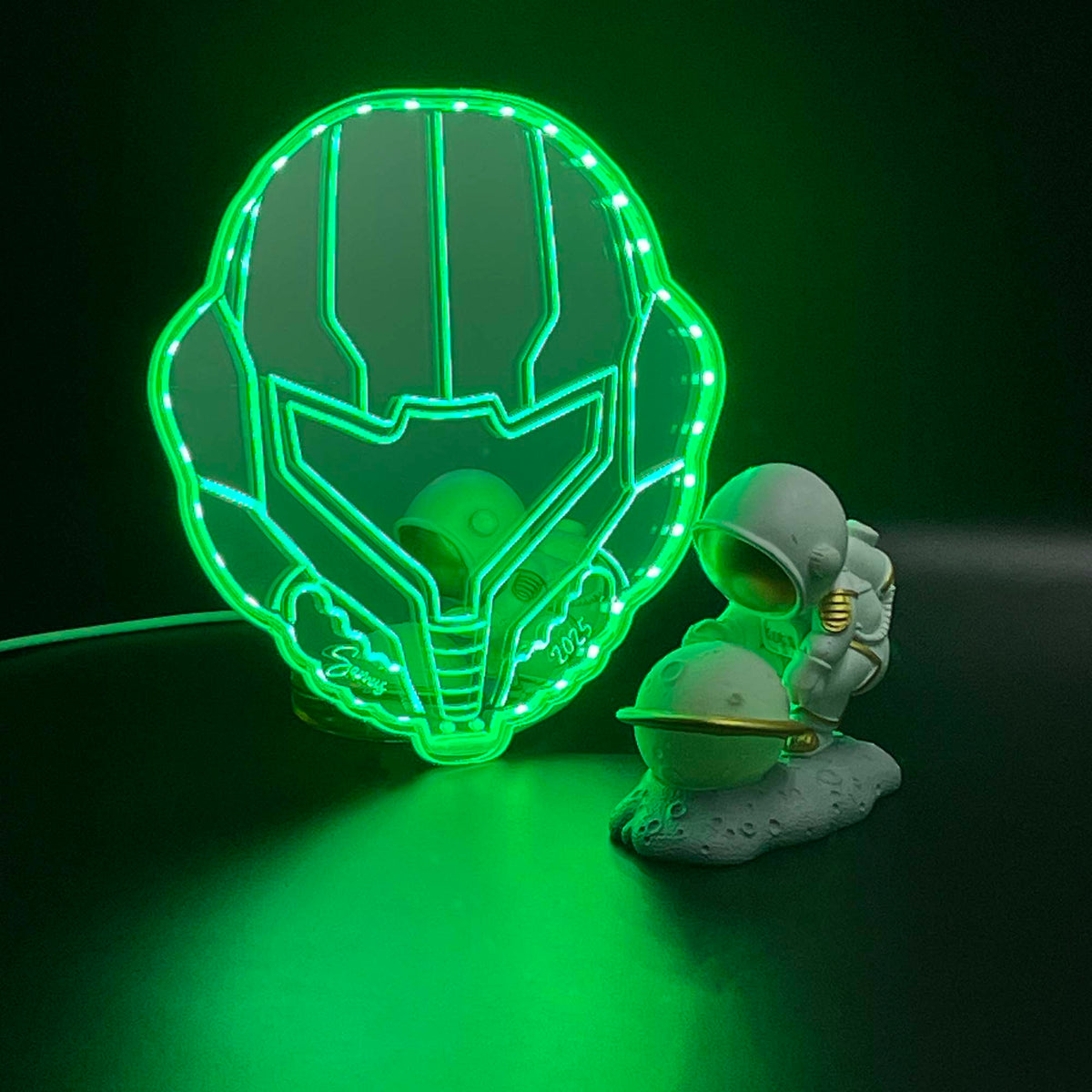 Metroid Samus Dynamic RGB Edge Lit LED Sign | PROLEDSIGN