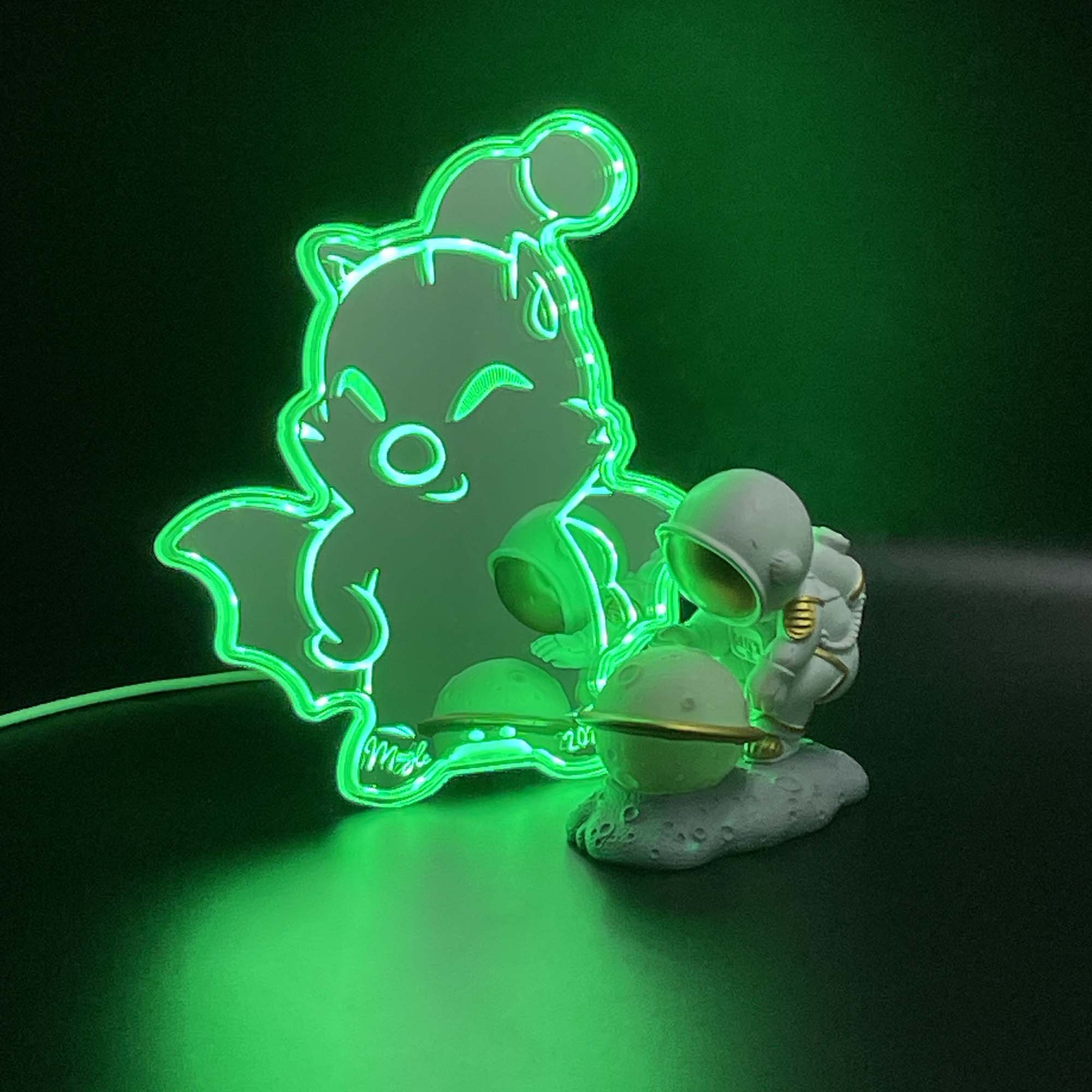 Moogle  Neon LED Sign with Dynamic RGB Colors Mirror Backing