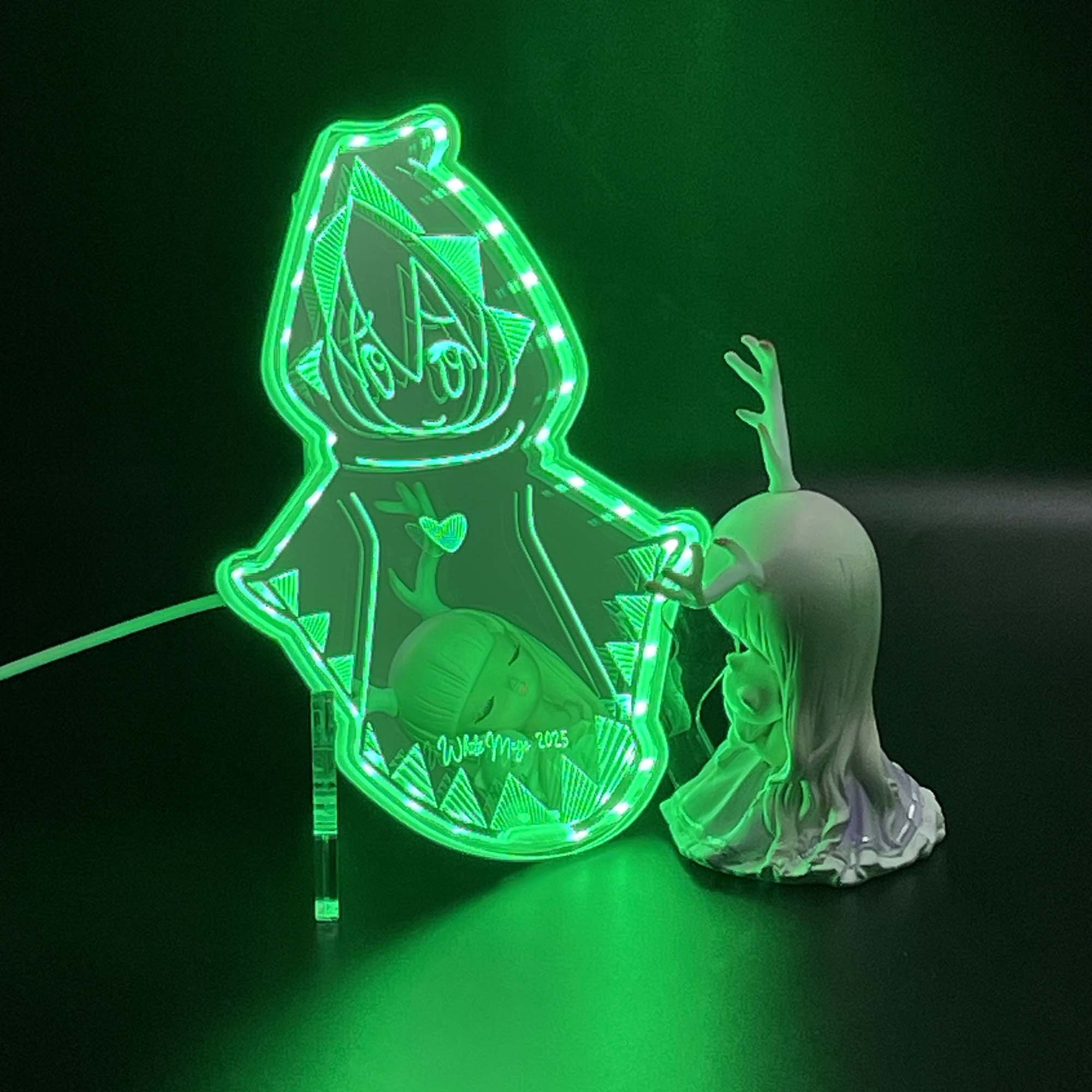 White Mage FF  Neon LED Sign with Dynamic RGB Colors Mirror Backing