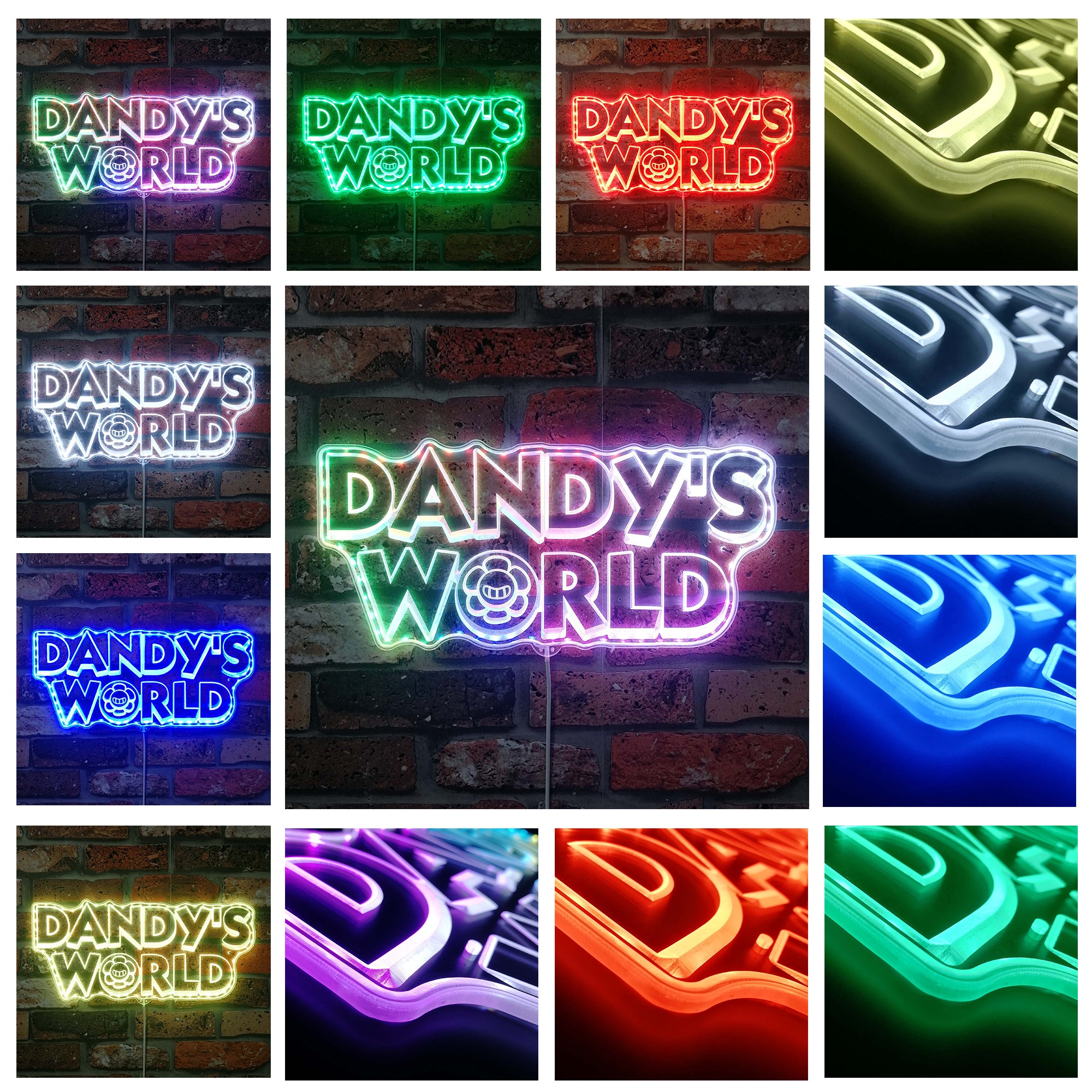Dandy's World  Neon LED Sign with Dynamic RGB Colors