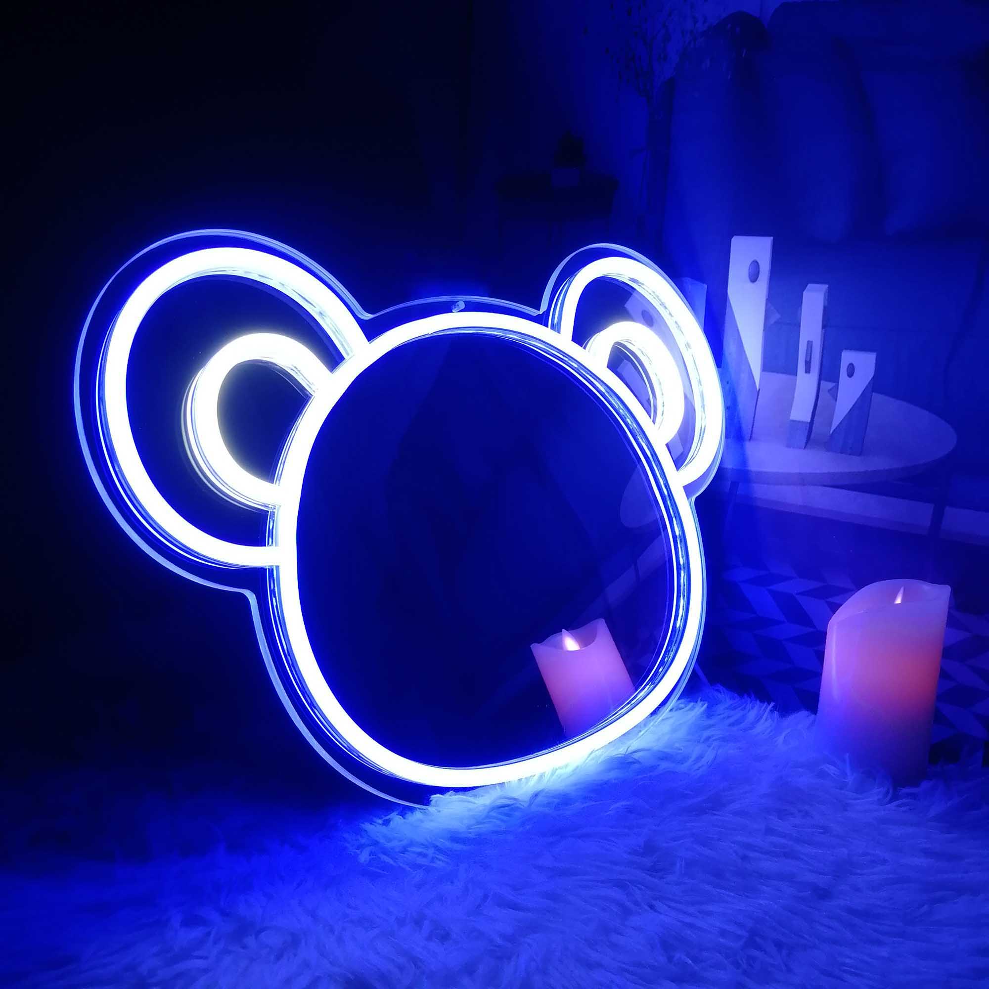 BT21 Koya Cute Bear Neon Mirror LED Sign