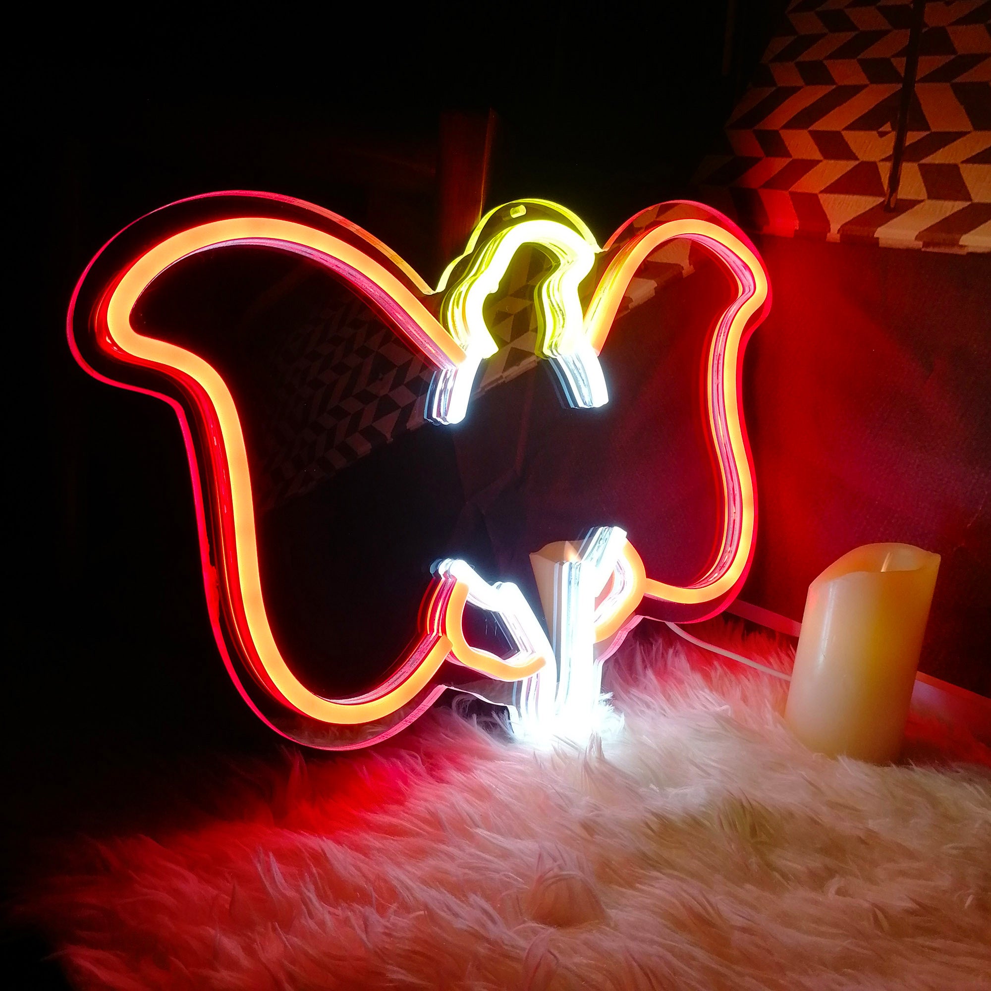 Dumbo Neon Mirror LED Sign