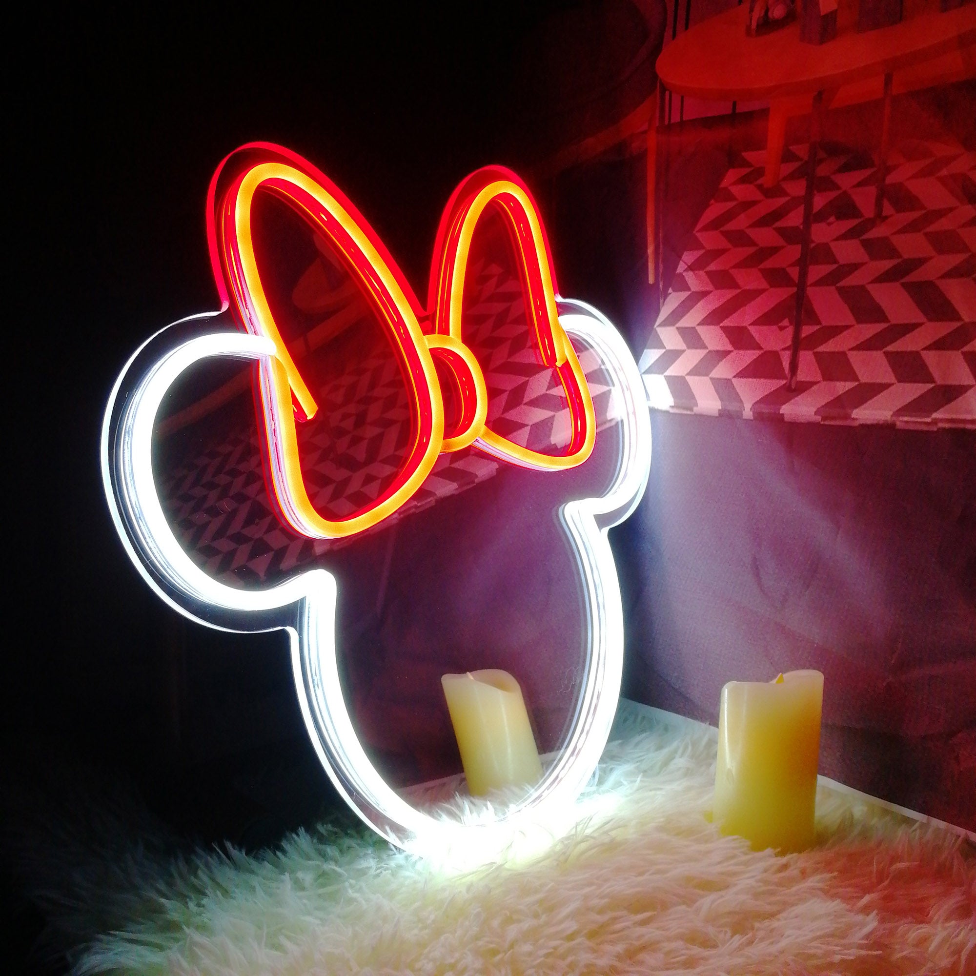 Minnie Mouse Neon Mirror LED Sign