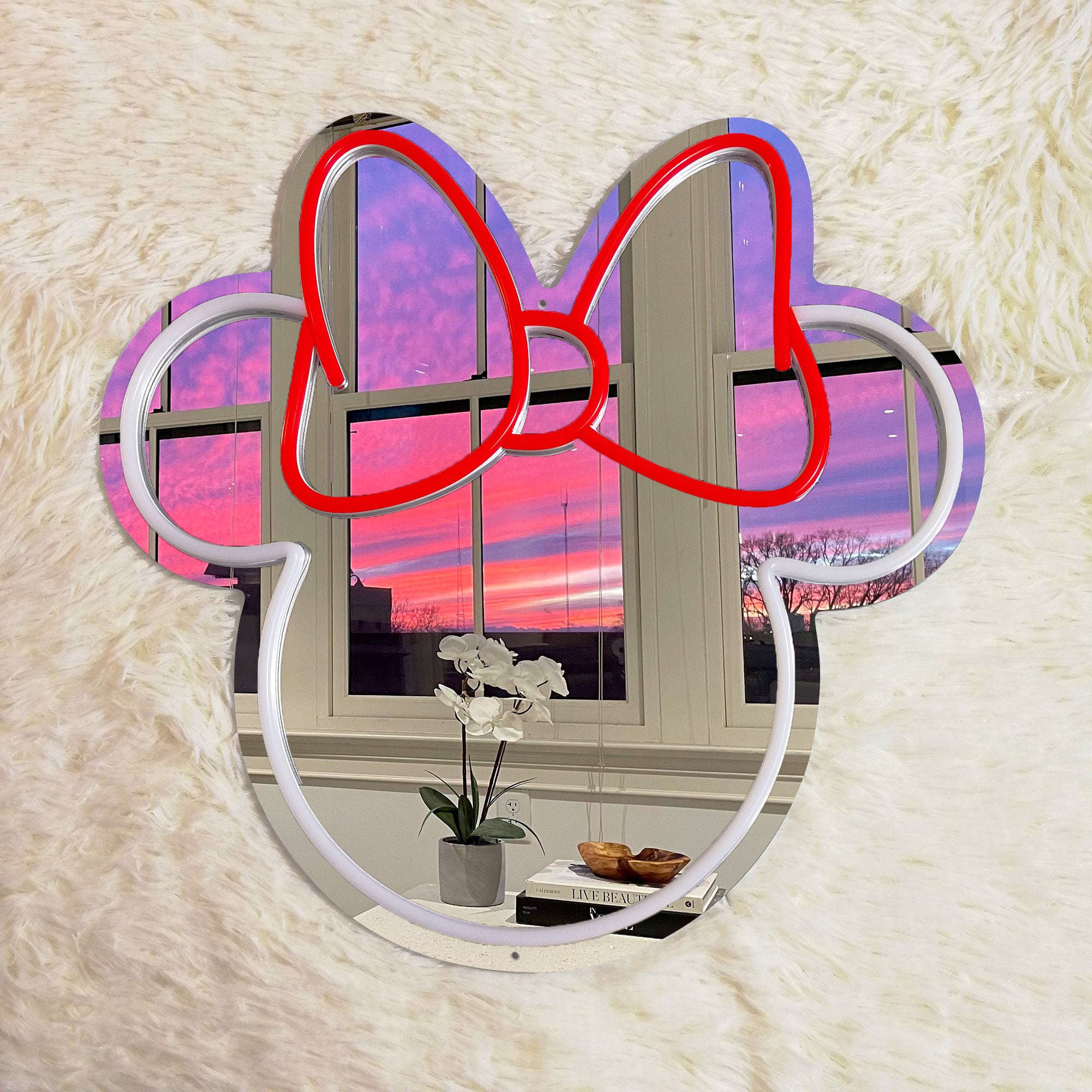 Minnie Mouse Neon Mirror LED Sign