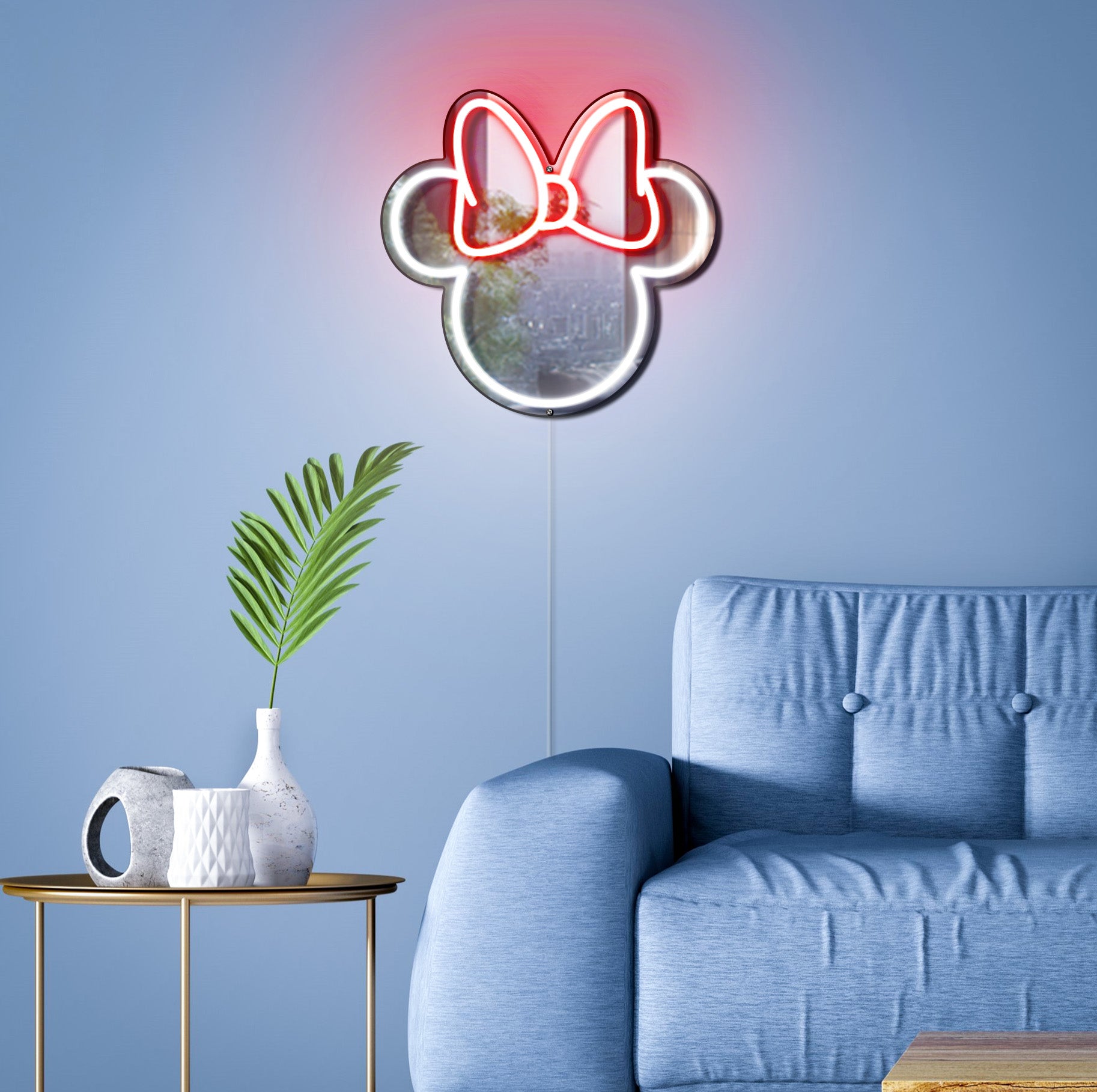 Minnie Mouse Neon Mirror LED Sign