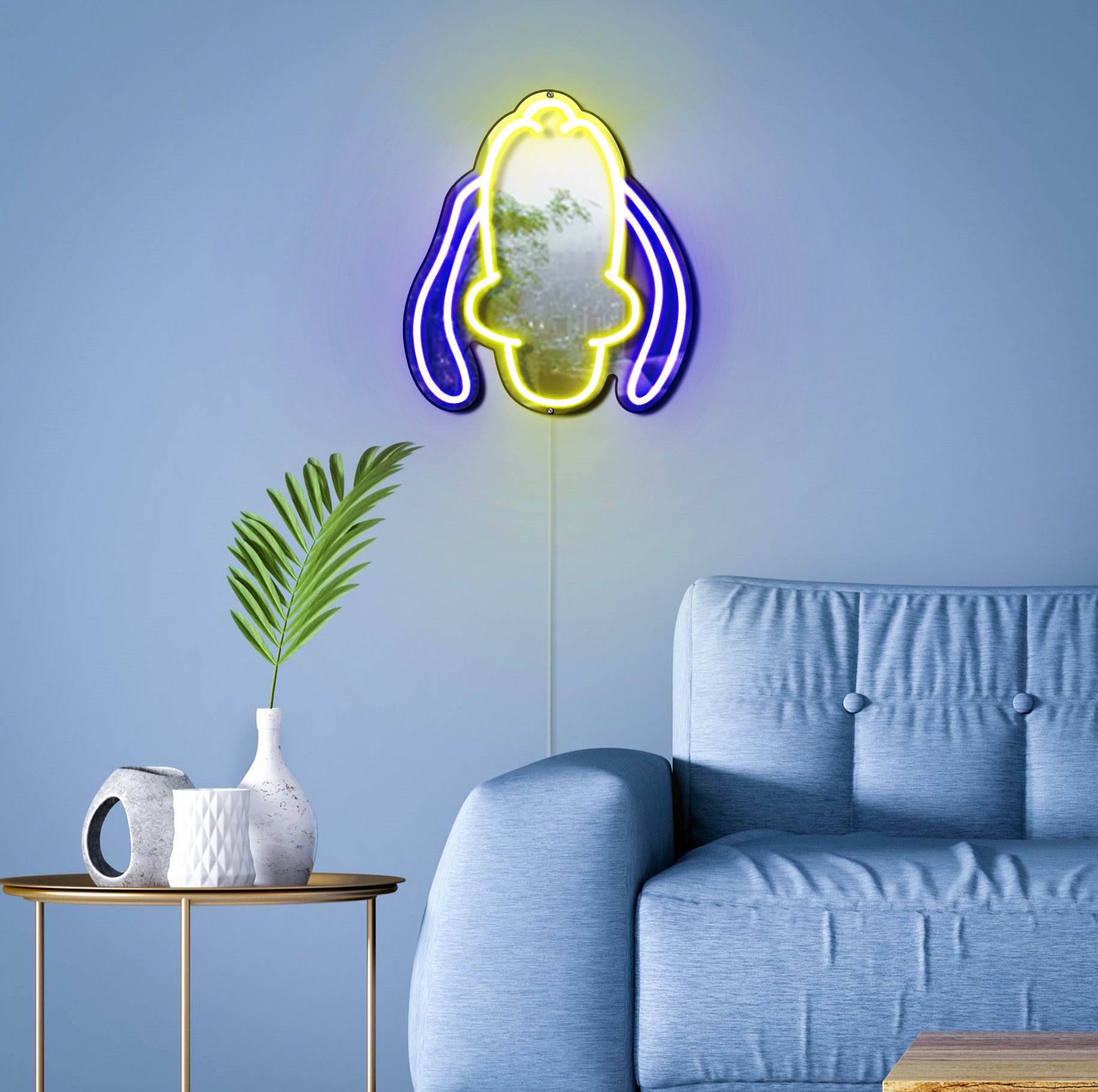 Pluto Neon Mirror LED Sign