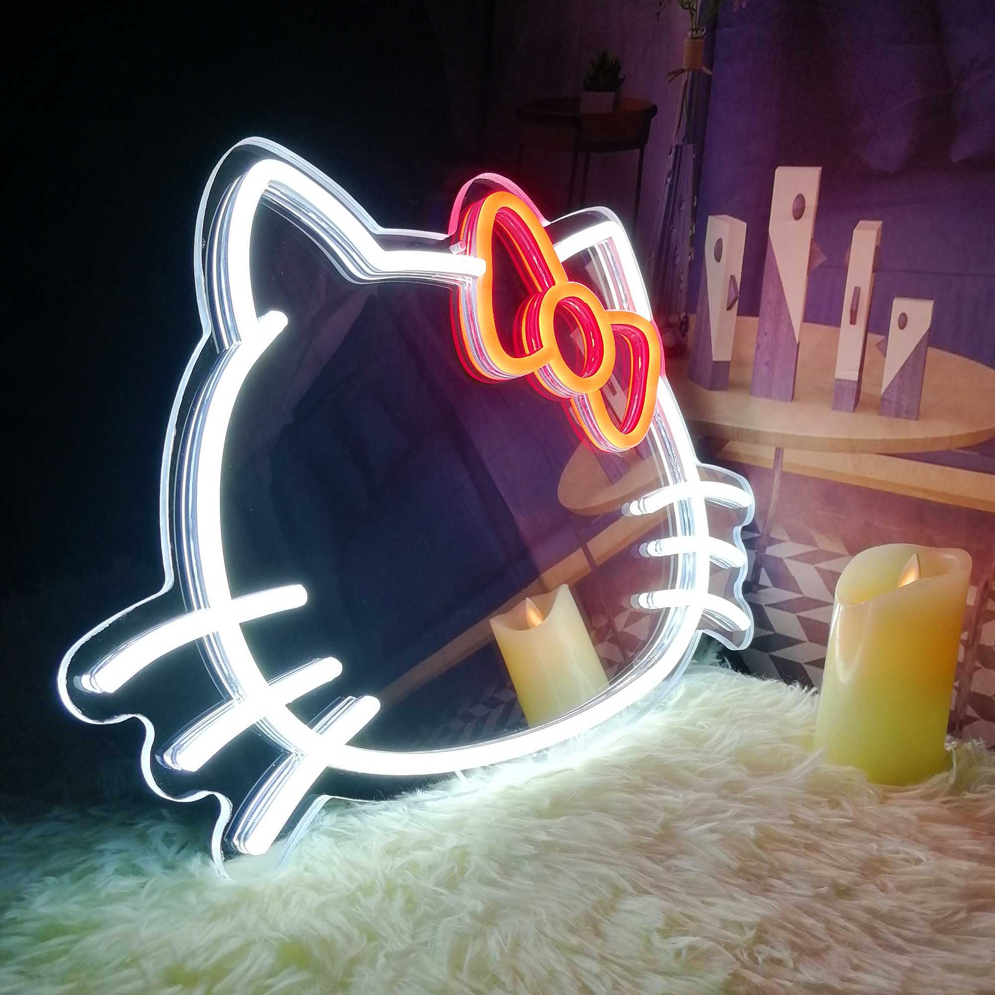 Hello Kitty Neon Mirror LED Sign