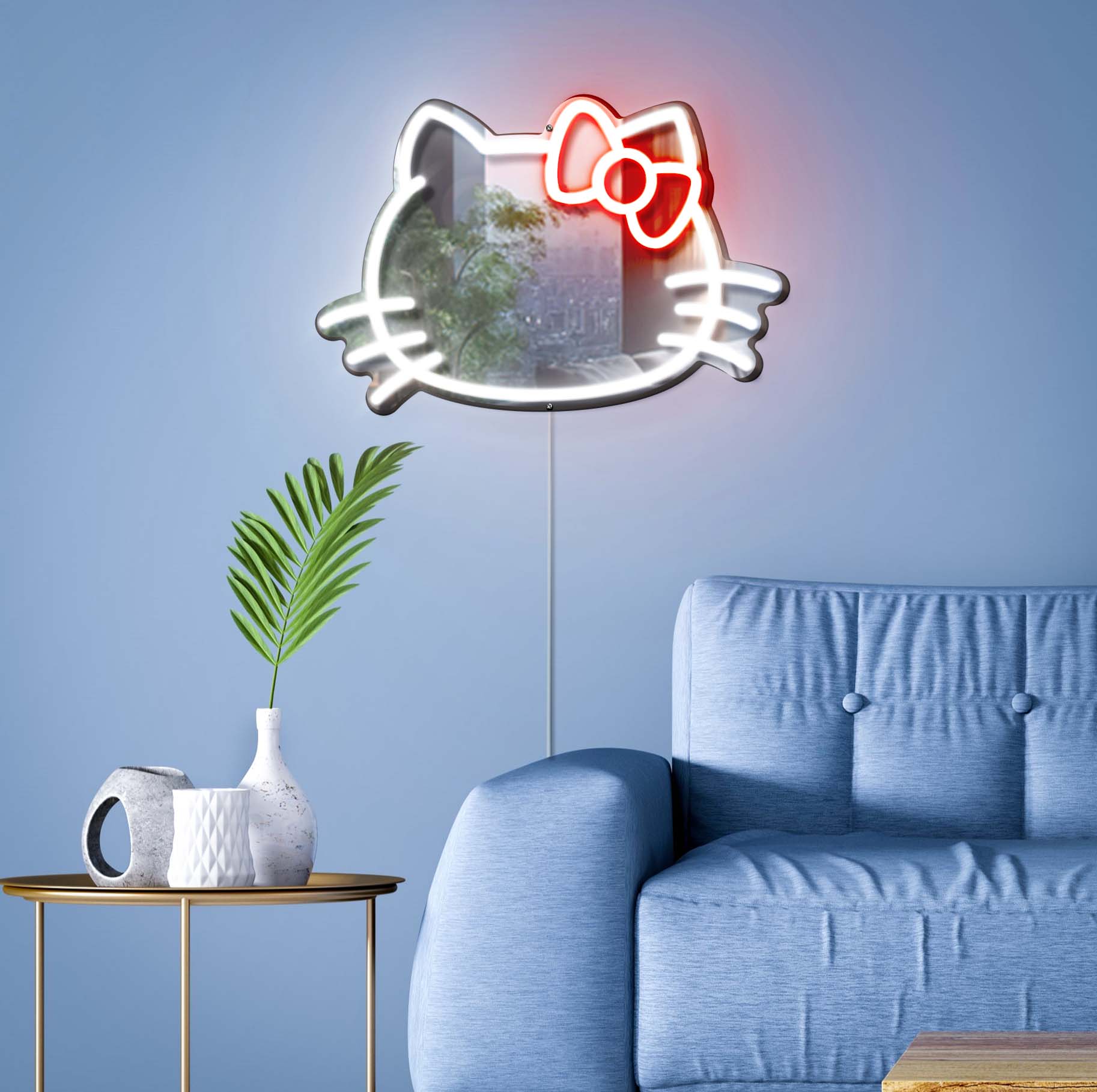 Hello Kitty Neon Mirror LED Sign