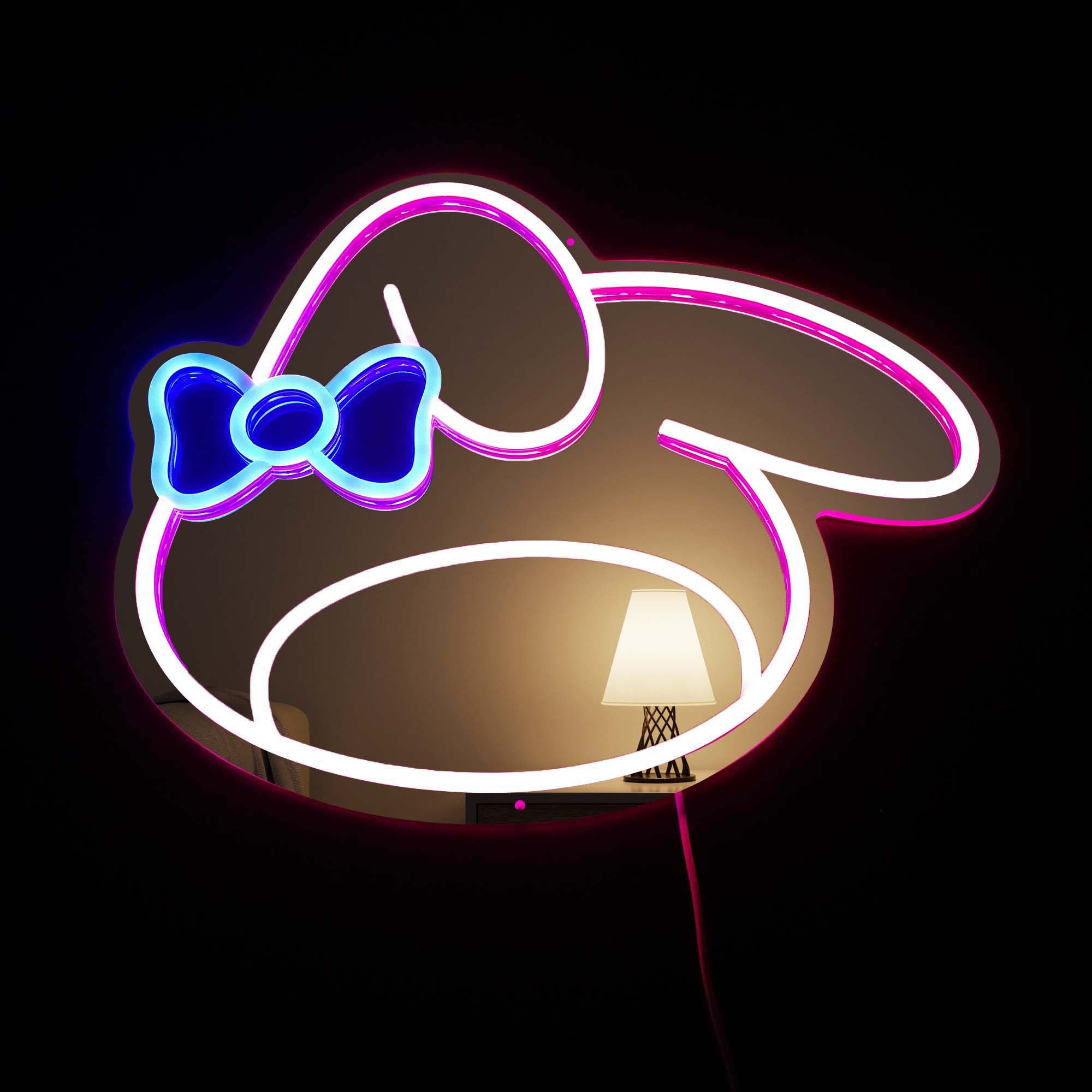 My Melody Cute Neon Mirror LED Sign