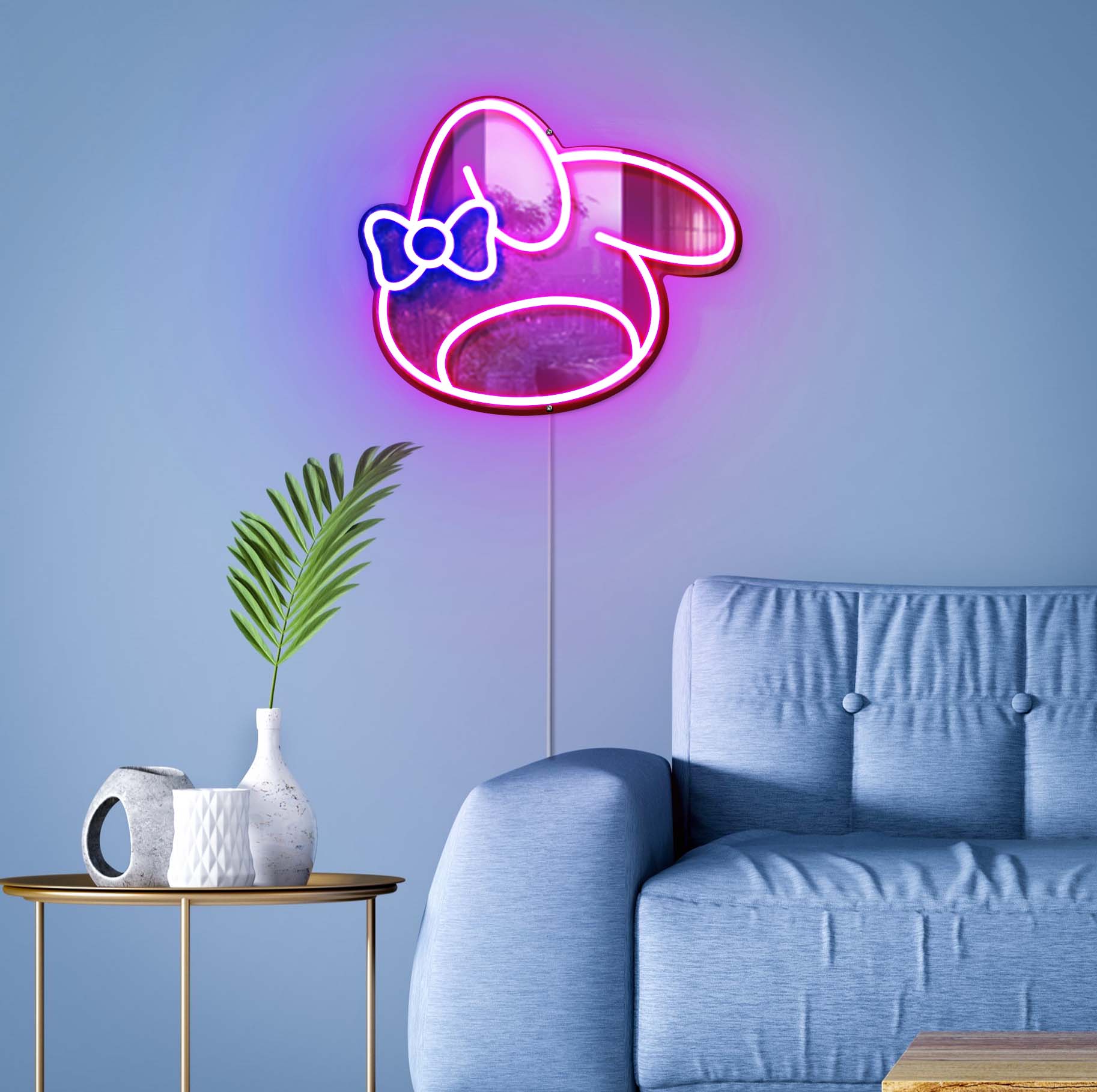 My Melody Cute Neon Mirror LED Sign