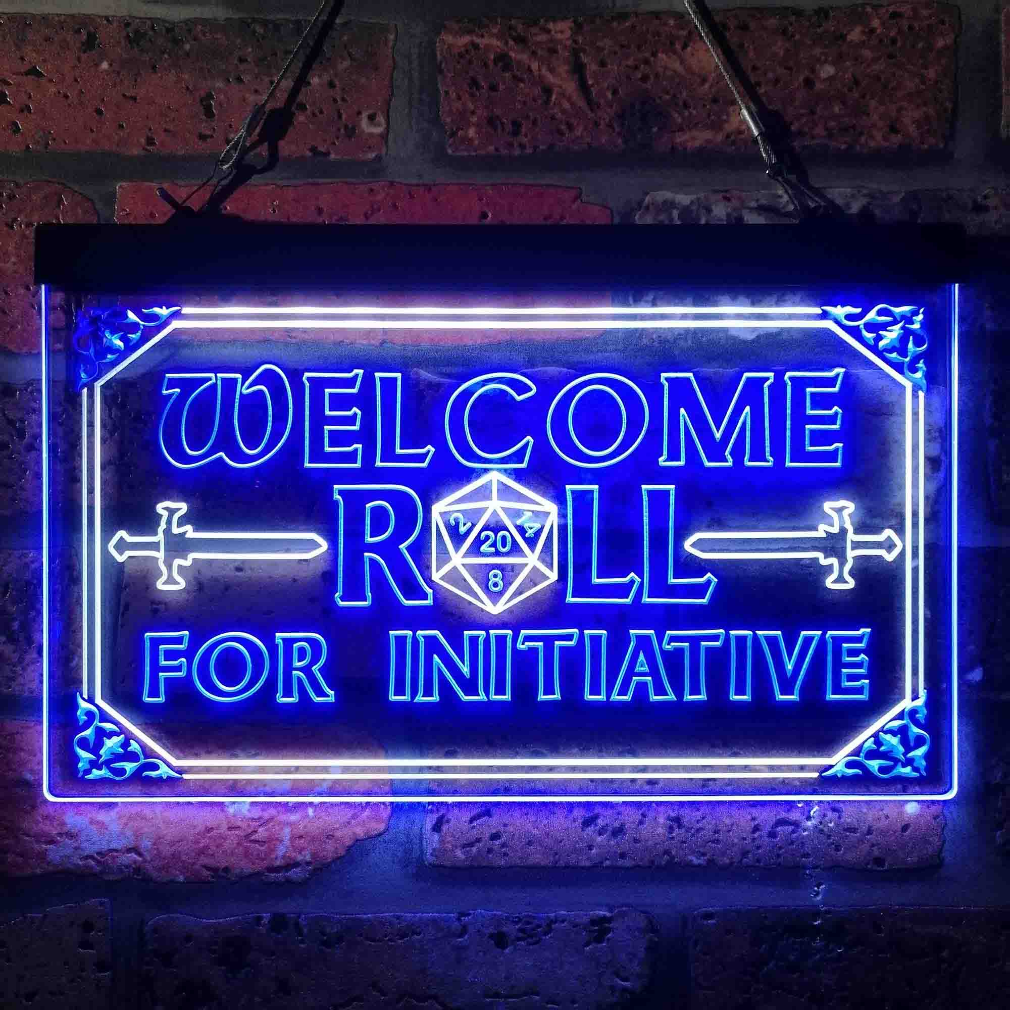 Dungeons & Dragons Welcome to Roll For Initiative Neon LED Sign