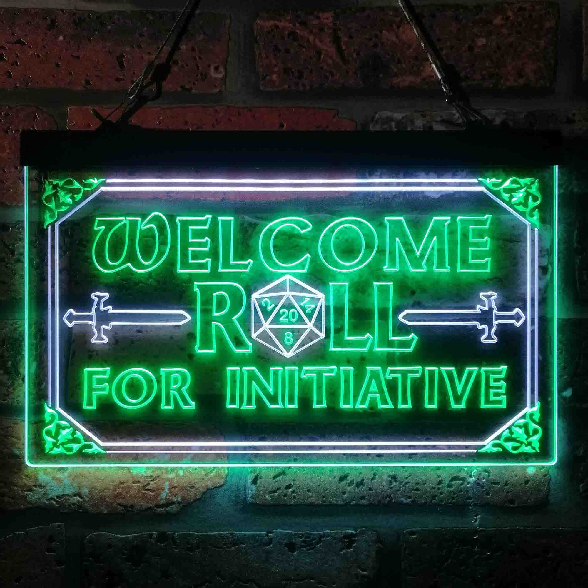Dungeons & Dragons Welcome to Roll For Initiative Neon LED Sign