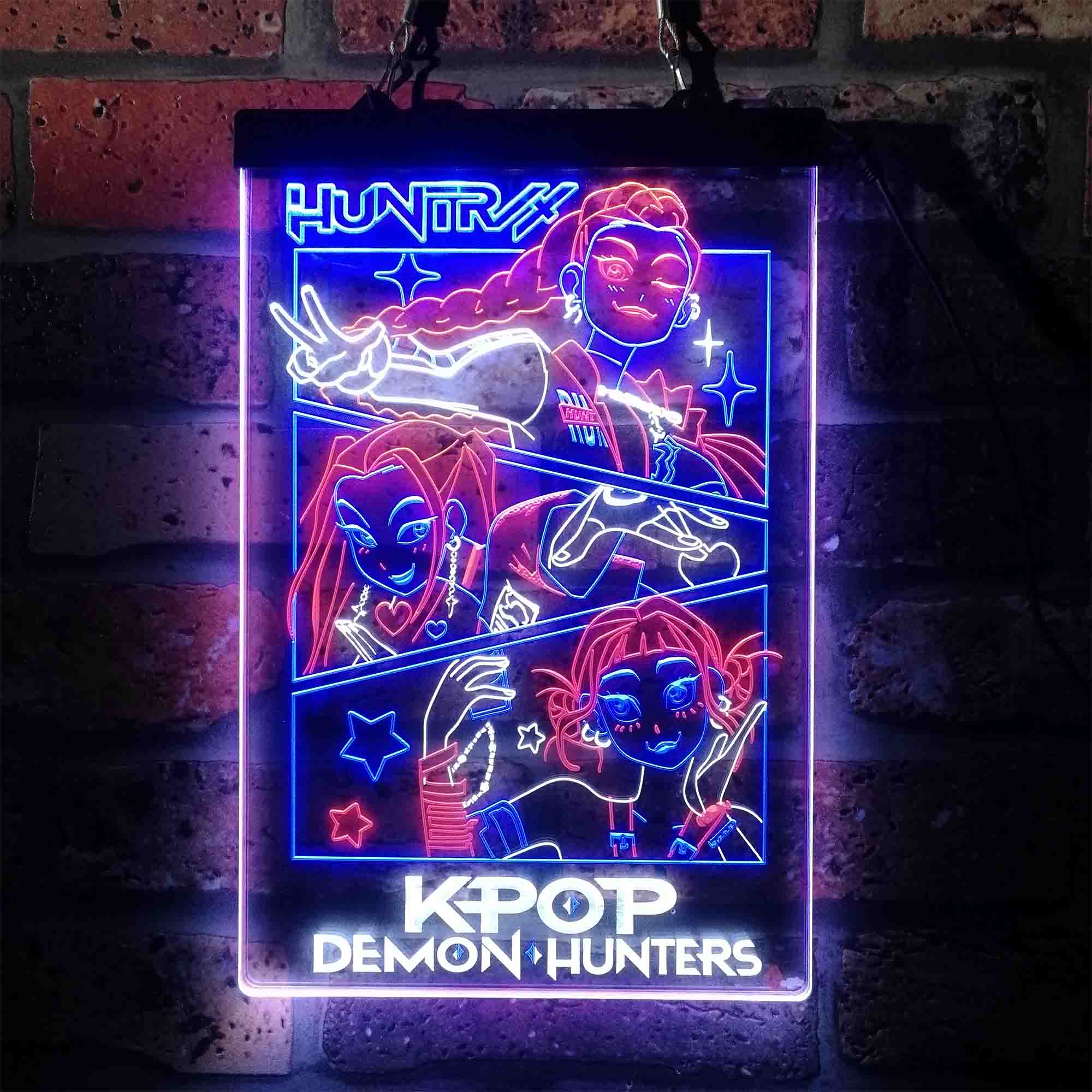 Kpop Demon Hunters Huntrix Neon LED Sign 3 Colors