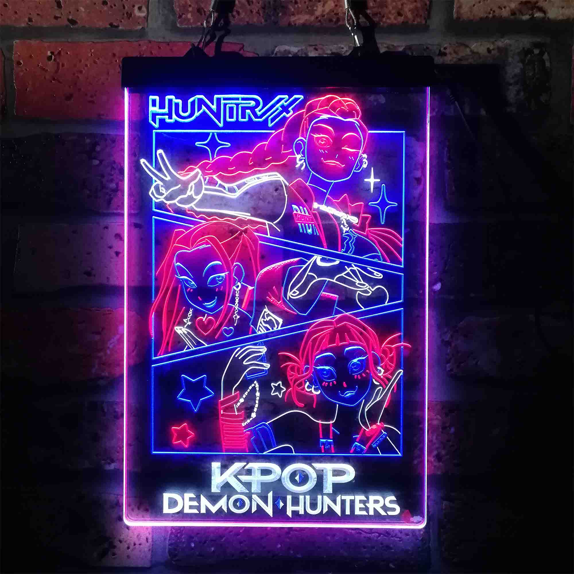 Kpop Demon Hunters Huntrix Neon LED Sign 3 Colors