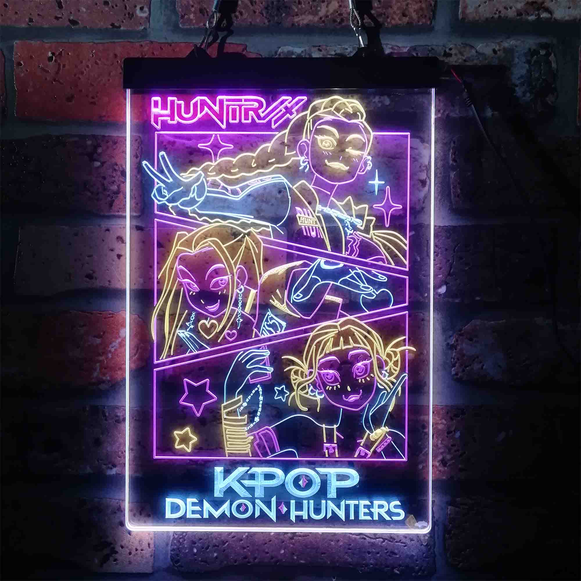 Kpop Demon Hunters Huntrix Neon LED Sign 3 Colors