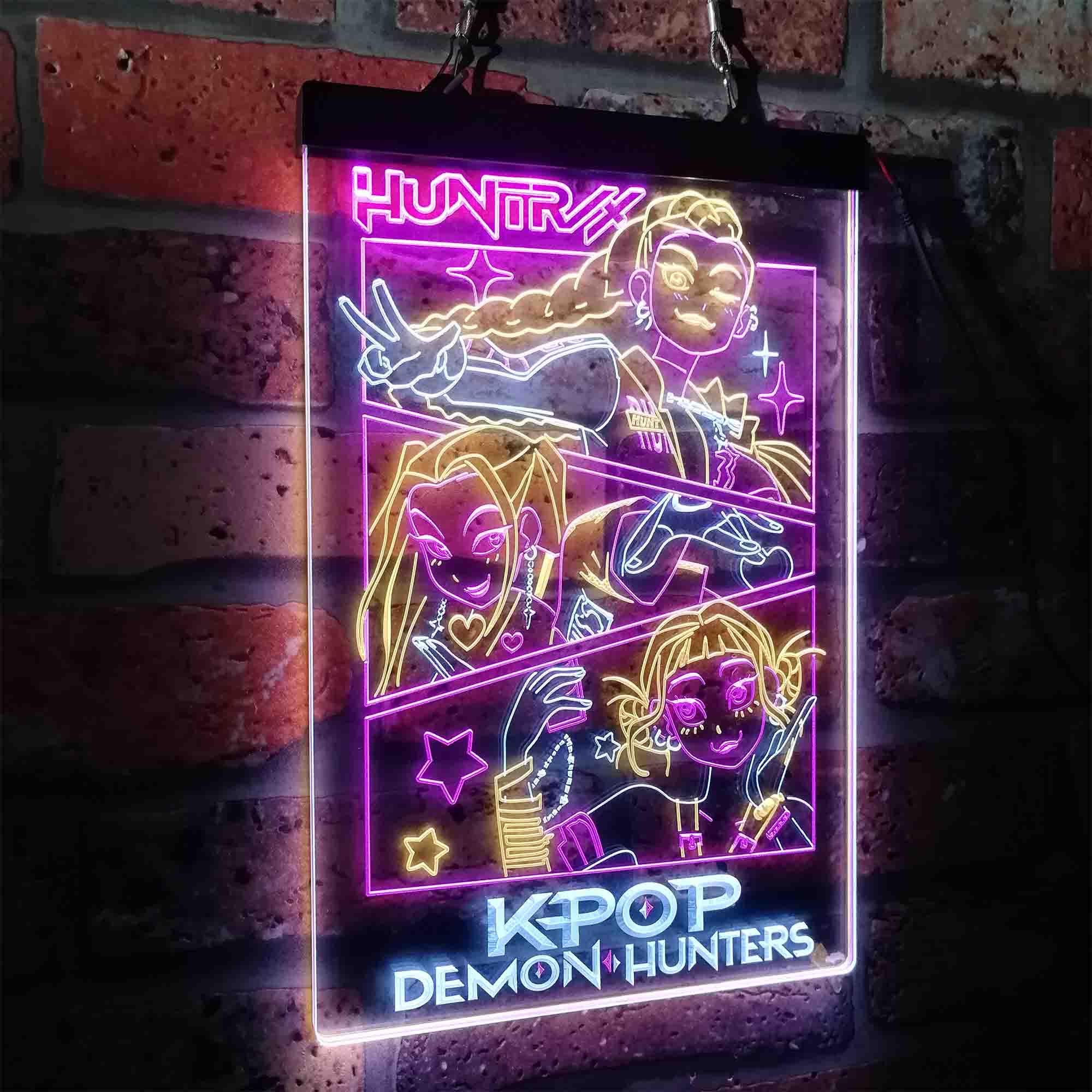 Kpop Demon Hunters Huntrix Neon LED Sign 3 Colors