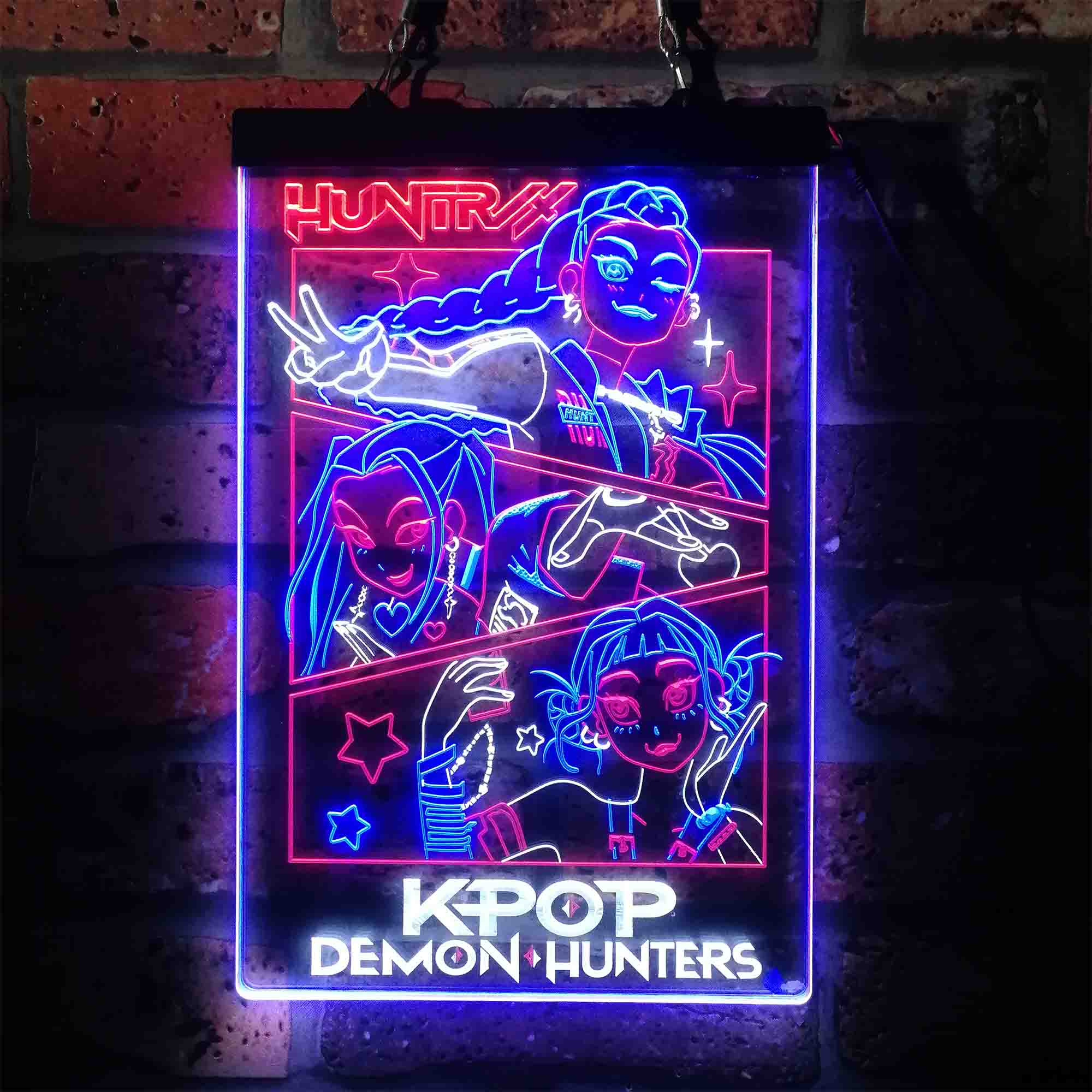 Kpop Demon Hunters Huntrix Neon LED Sign 3 Colors