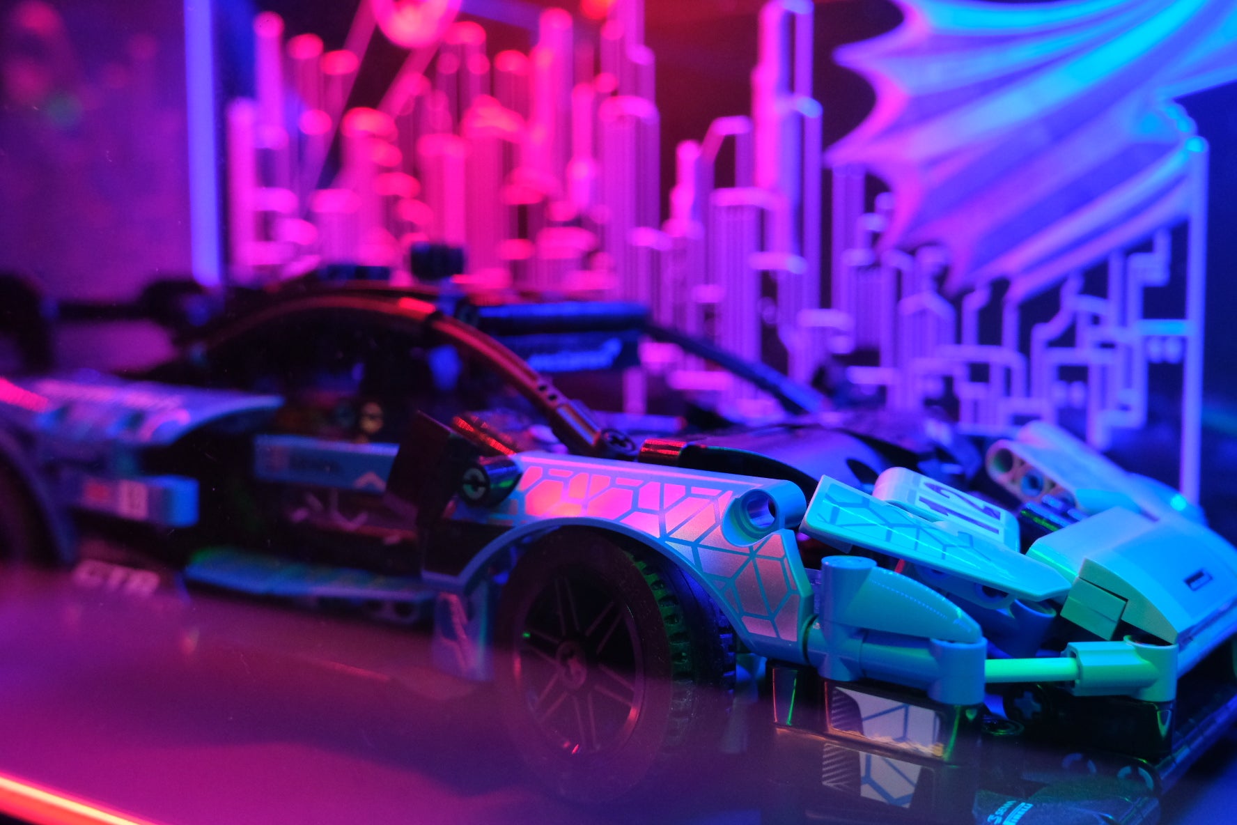 RGB Light Acrylic Display Case For LEGO Batman Mobile