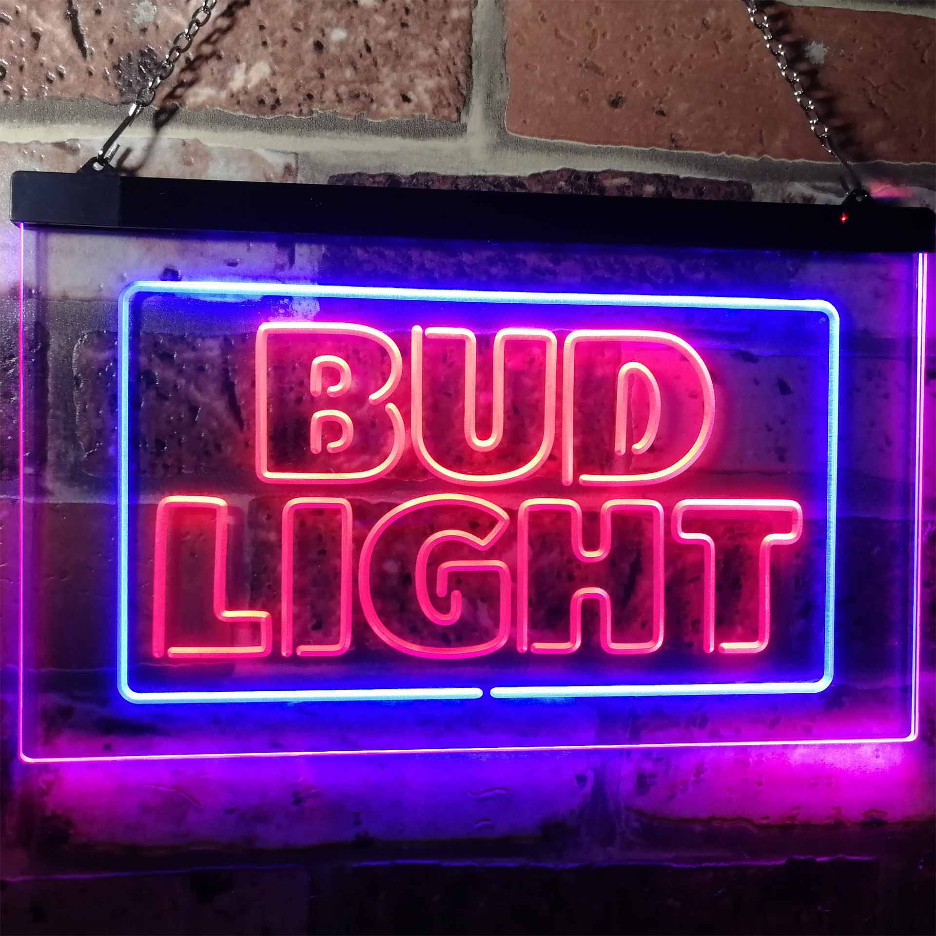 Bud Light Neon Light LED Sign Business & Industrial > Signage > Electric Signs > LED Signs Proledsign Red & Blue 12 in W x 8 in H (30cm x 20cm) 