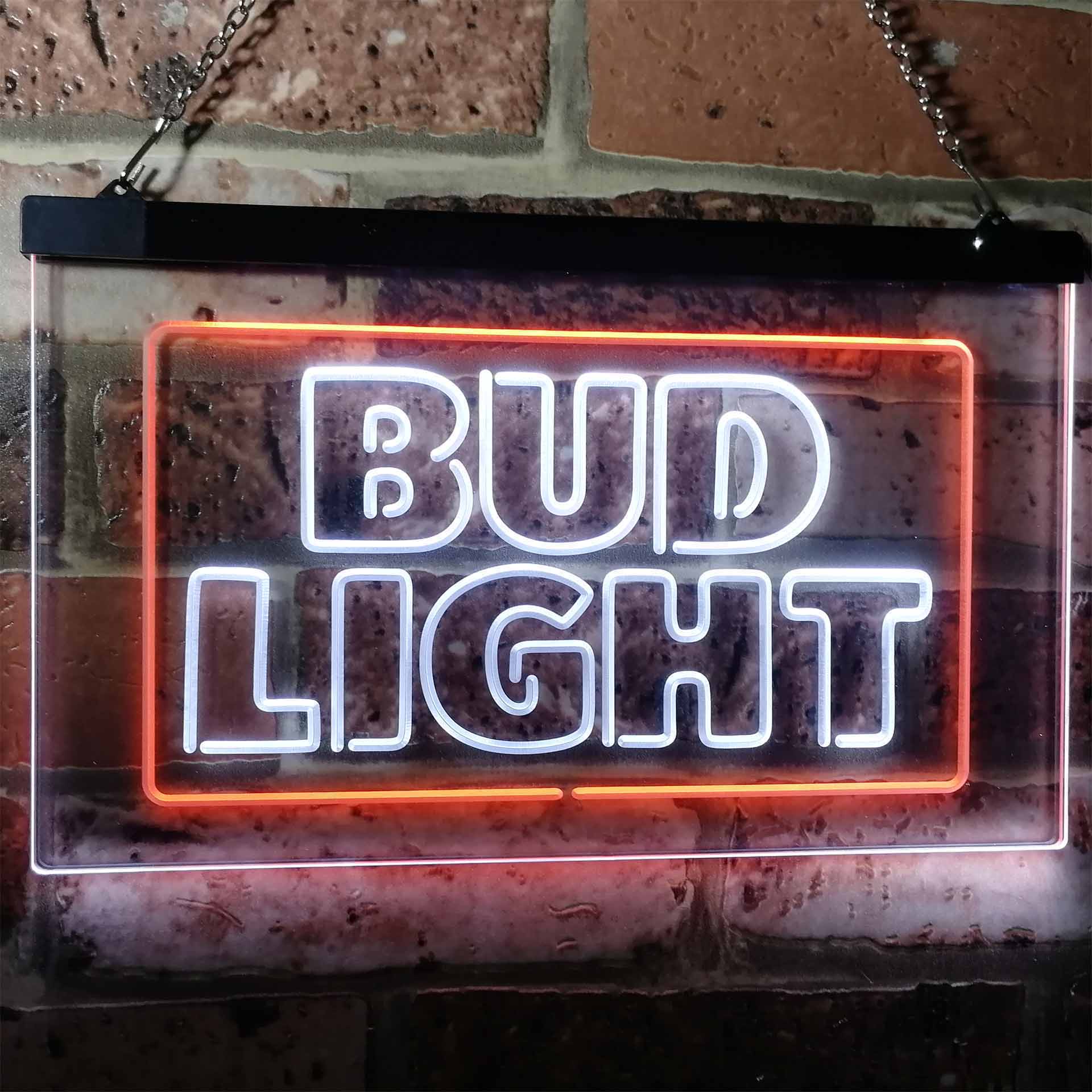 Bud Light Neon Light LED Sign Business & Industrial > Signage > Electric Signs > LED Signs Proledsign White & Orange 12 in W x 8 in H (30cm x 20cm) 