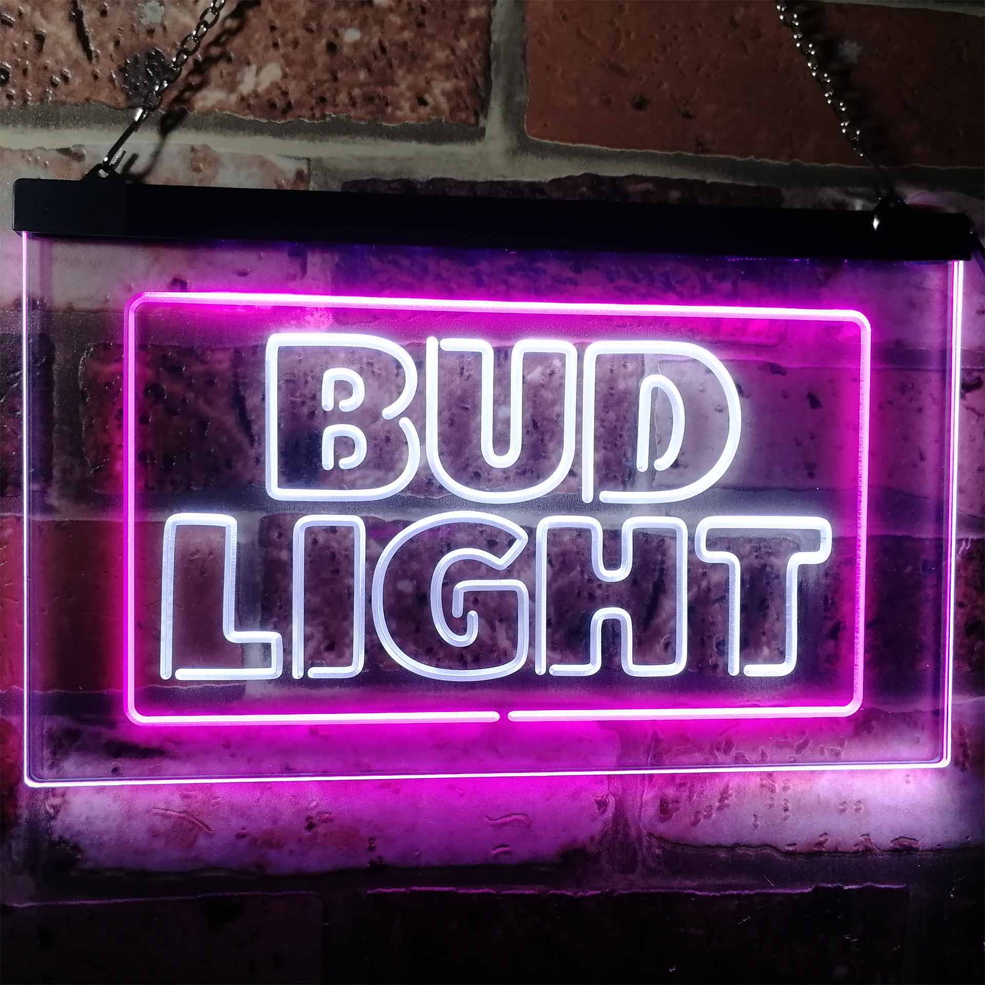 Bud Light Neon / Blackhawk Bud Light / Bar Neon Signs