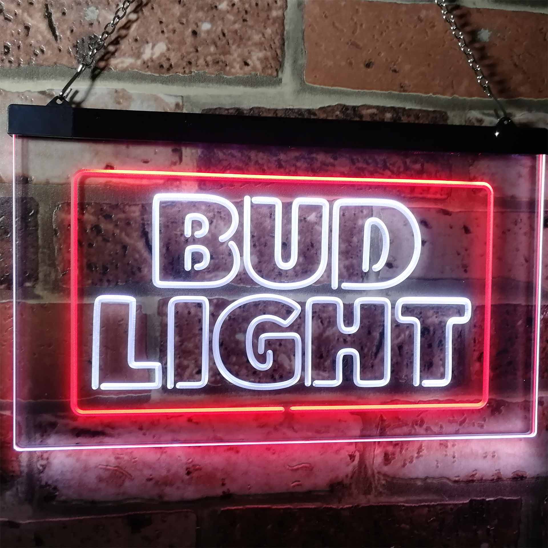 Bud Light Neon Light LED Sign Business & Industrial > Signage > Electric Signs > LED Signs Proledsign White & Red 12 in W x 8 in H (30cm x 20cm) 
